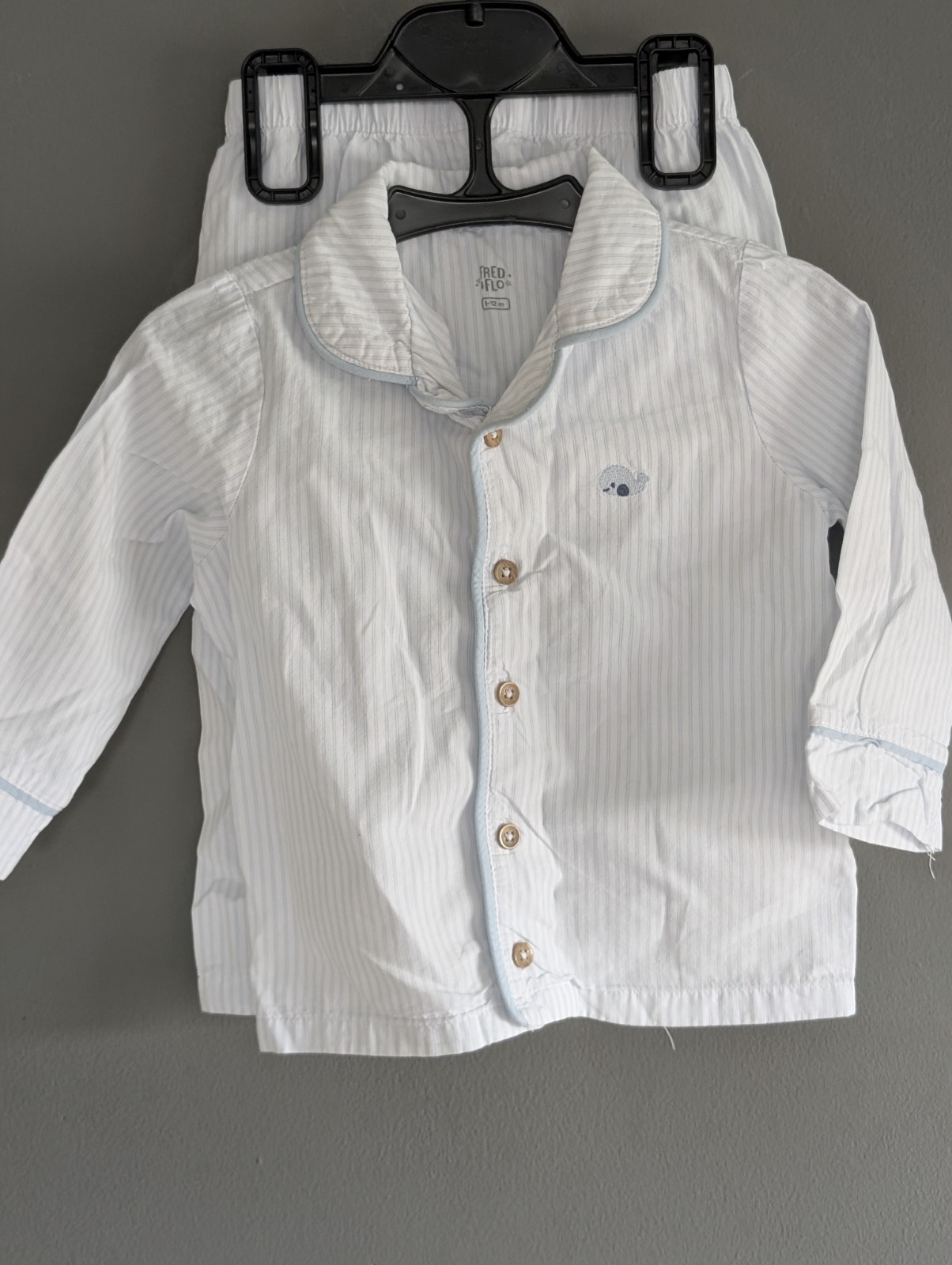 Baby Boy Blue Striped Pajamas – 9-12 Months