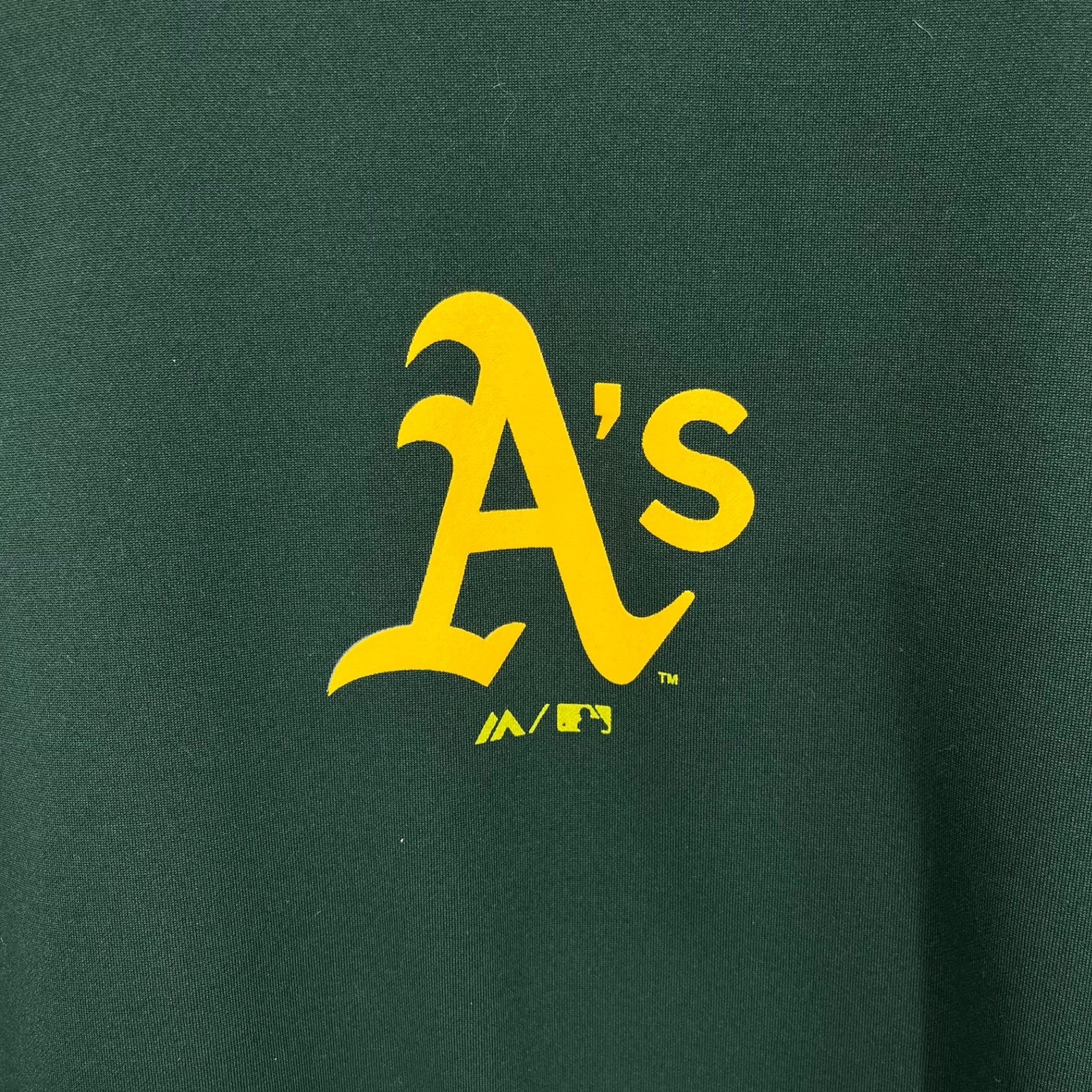 Majestic Oakland Athletics Therma Base Pullover Green Mens XL MLB Baseball Logo