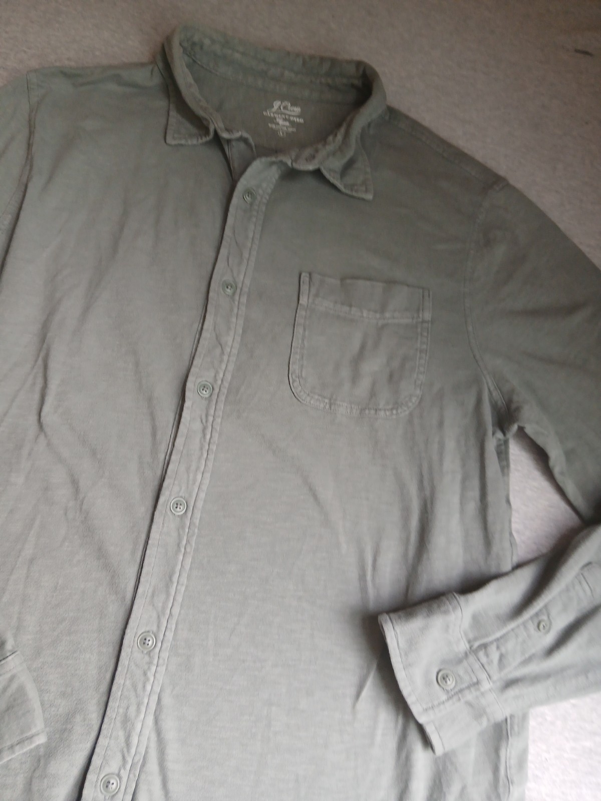 J Crew Shirt Mens Large Slub Cotton Garment Dyed Button Down Preppy Western