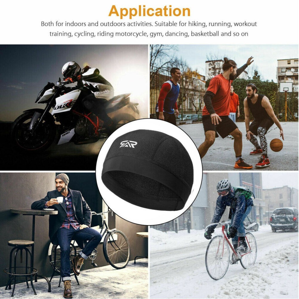 Cooling Moisture Sweat Wicking Dome Skull Cap Helmet Liner Bald Sport Beanie Hat