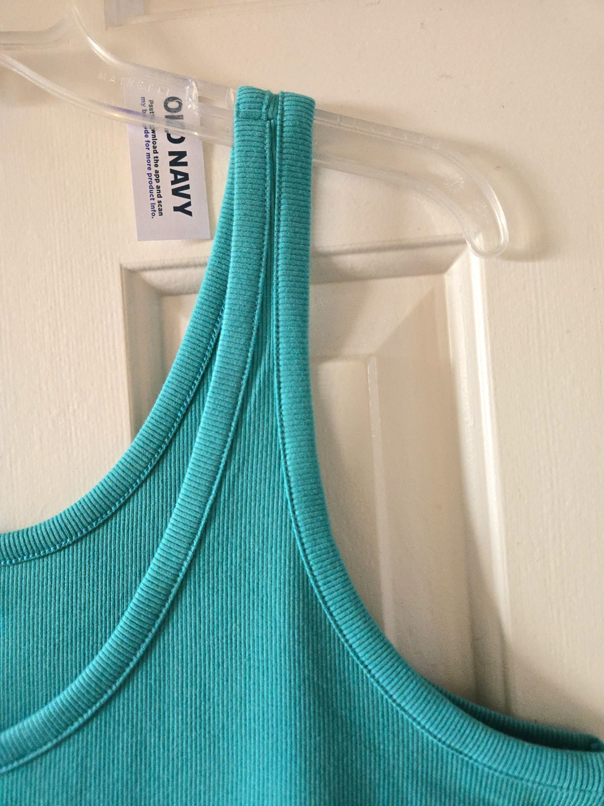 Hot Basic! Old Navy Teal Green Fitted Ribbed Knit Tank Top Cami 2XL 2X XXL Tall