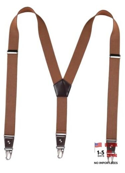 Suspenders for Men with Snap Hooks Heavy Duty Adjustable 1.4 inches Wide