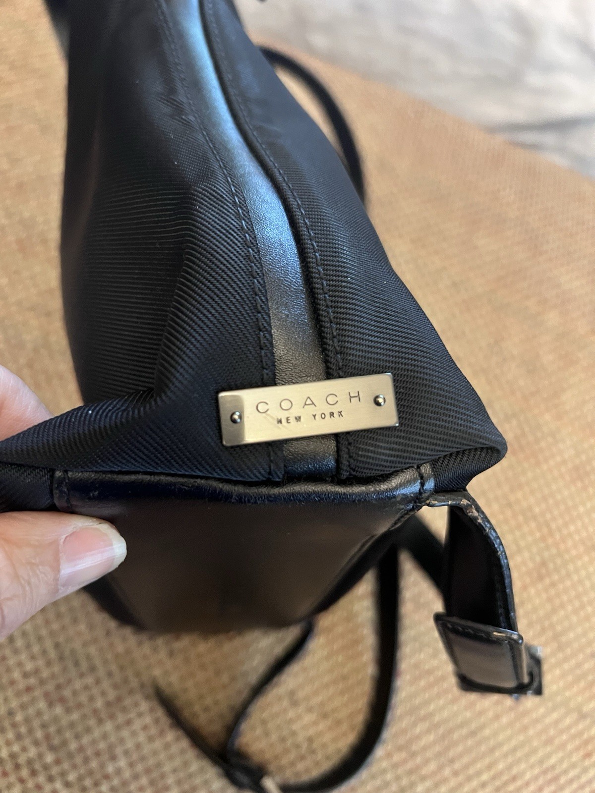 Vintage Coach Black Nylon Leather Trim Mini Backpack Bag No. J9K-7404 Y2K