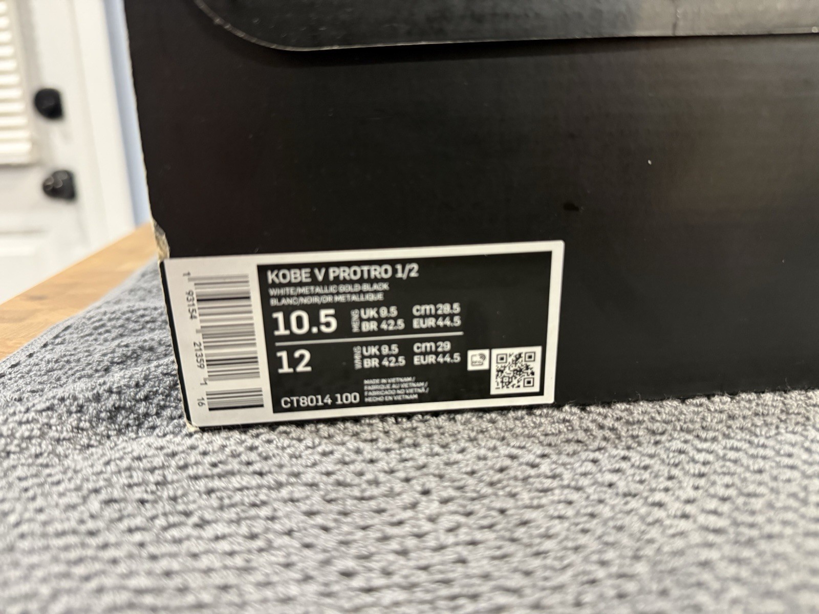Nike Zoom Kobe 5 Protro Big Stage White/Metallic Gold/Black CT8014-100 2020