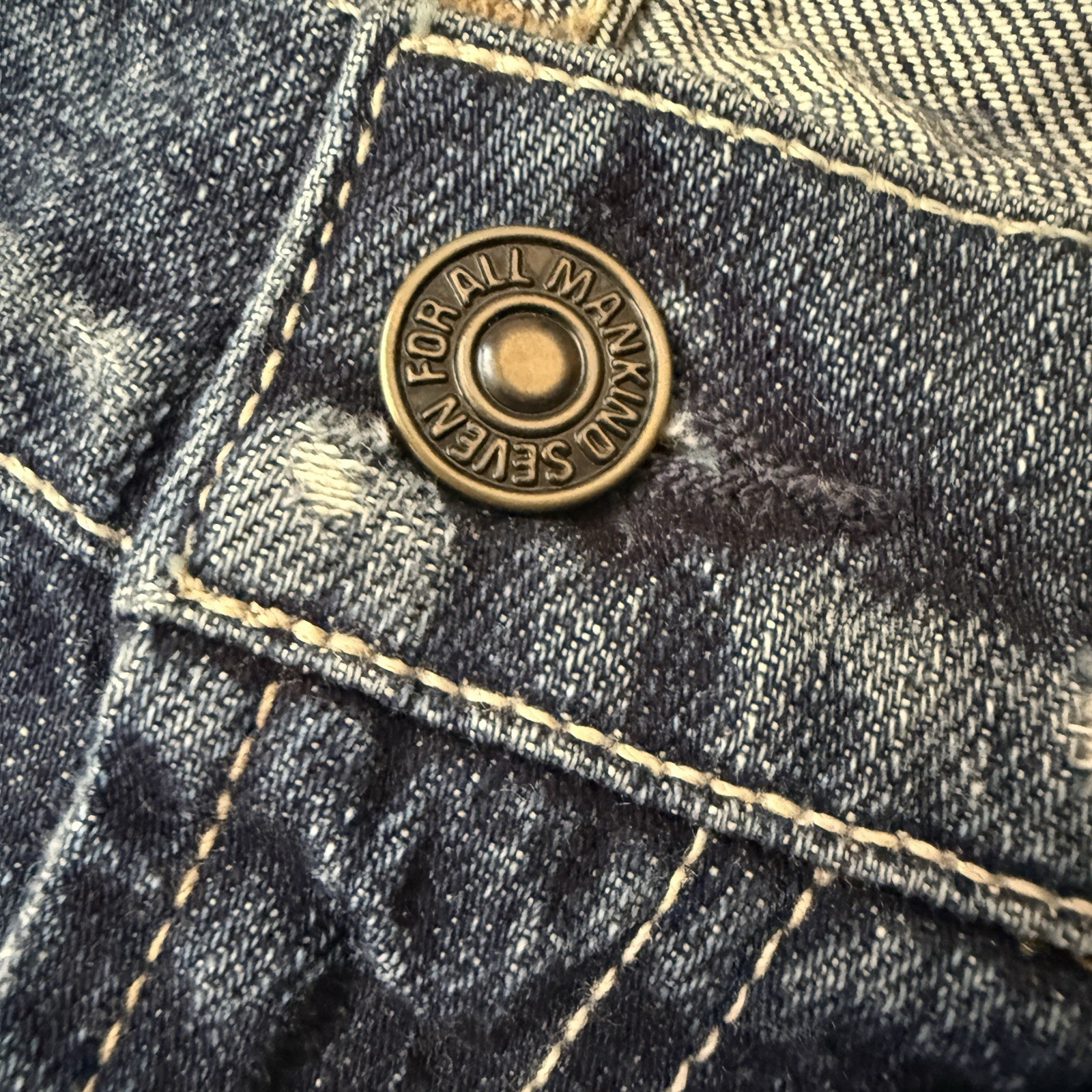 7 For All Mankind Bootcut Distressed Organic Cotton Jeans – Size 29 Low Rise