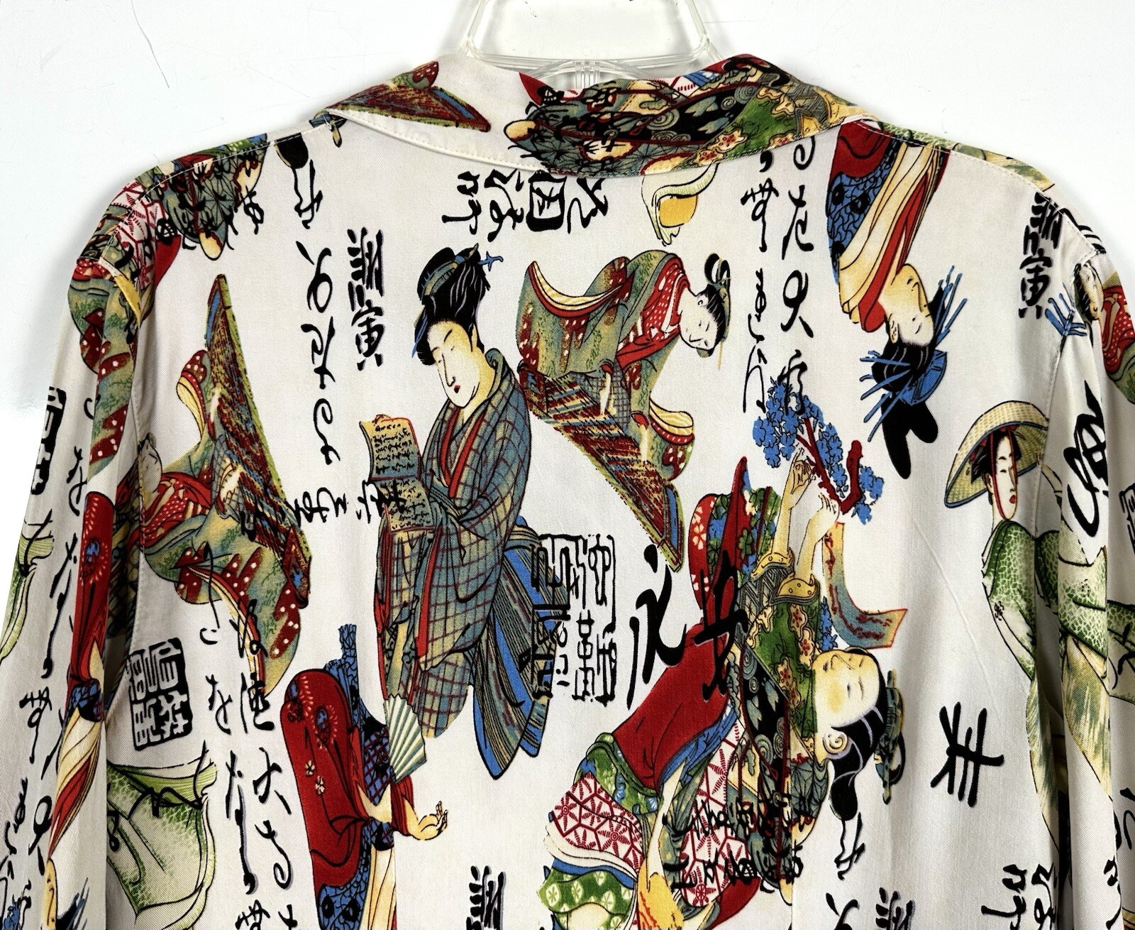 TIANELLO ASIAN STYLE GEISHA BUTTONS UP SHIRT -BLOUSE SIZE M MADE IN USA
