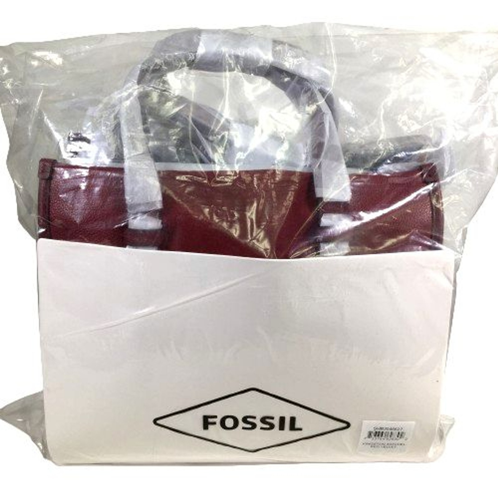 Fossil Kingston Satchel Crossbody Dark Red Velvet Leather SHB3046627 NWT $230