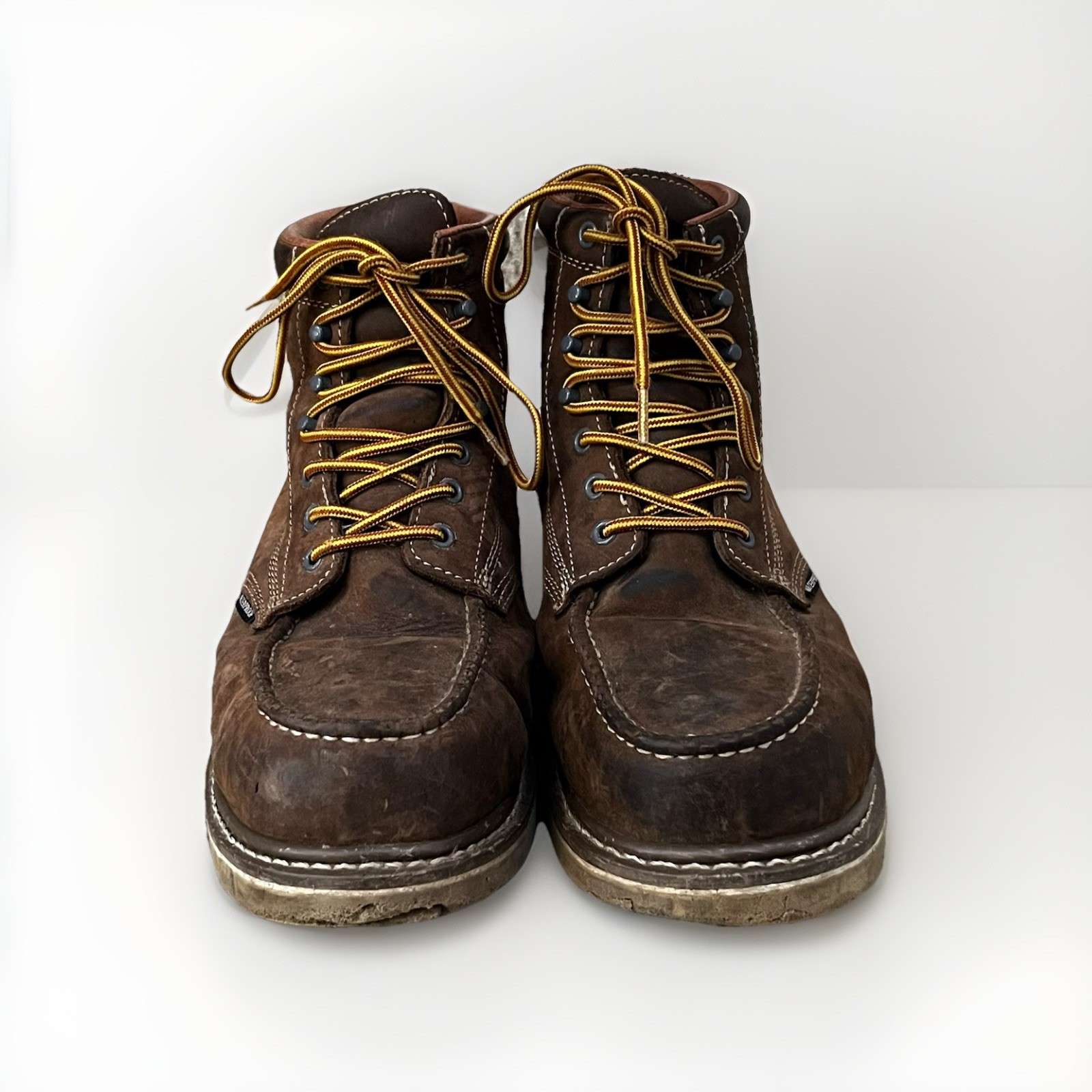 Iron Age Mens Steel Toe Waterproof Work Boots Size 11.5 W Brown Leather