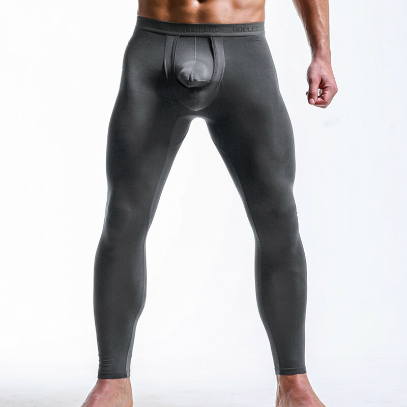 Men’s Thermal Underwear Pants Warm Long Johns Leggings Base Layer Separate Pouch