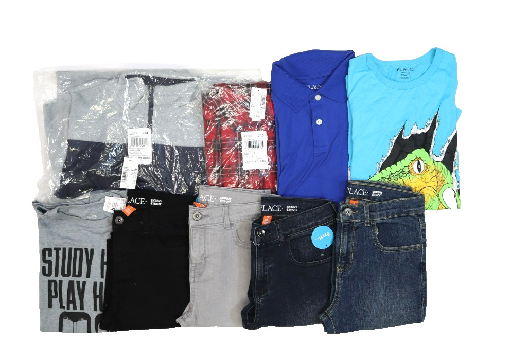 The Childrens Place Bulk Lot Of 9 Boys Size Large 10/12 Mix Season Tops Bottoms