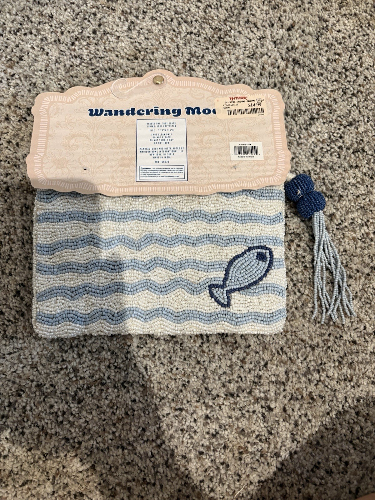 Viral Beaded Three Sardines Pouch