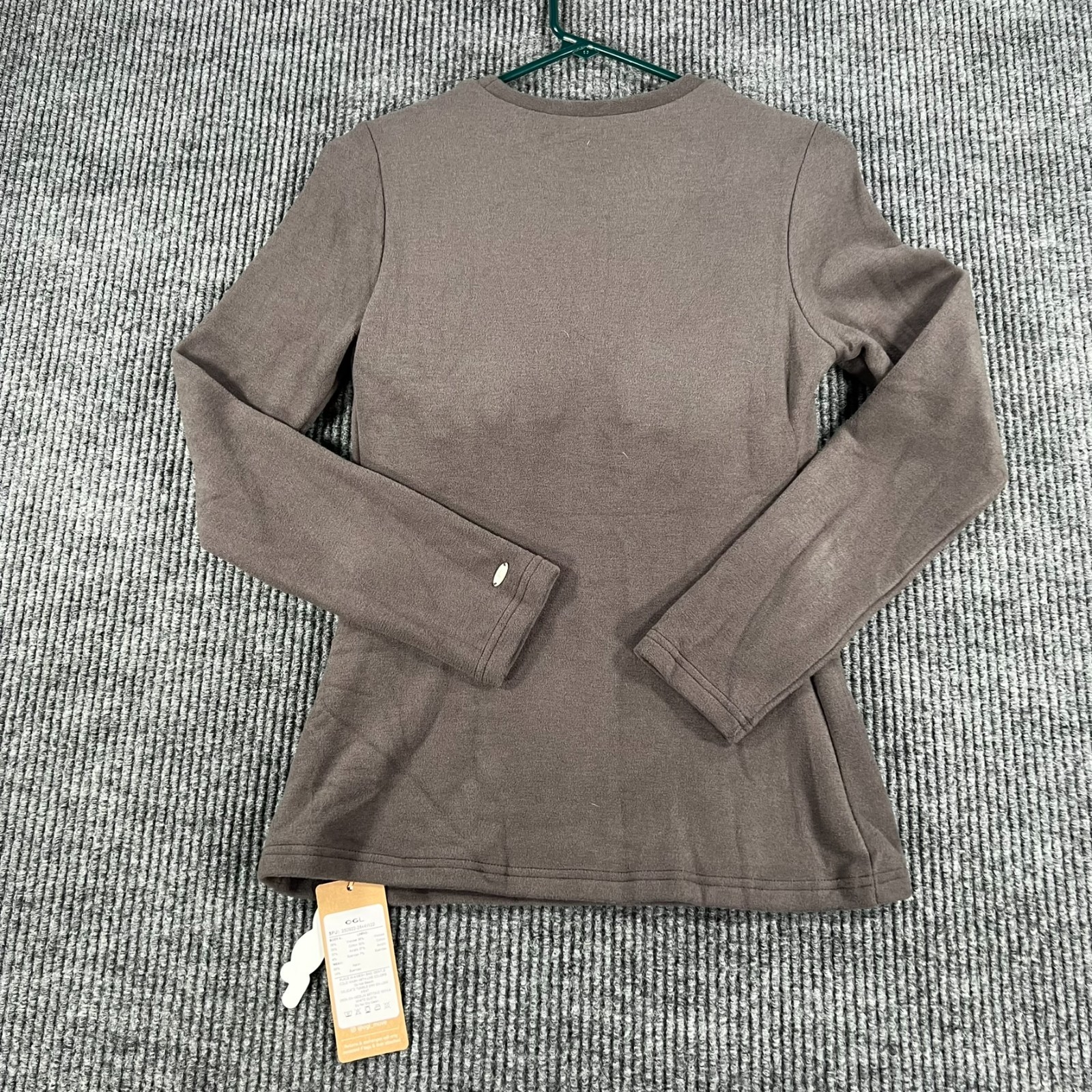 OGL Sweatshirt Womens Medium Gray Built in Bra Long Sleeve Crew New