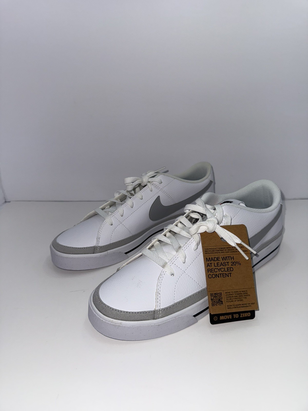 Nike Court Legacy Next White Grey Fog Sneakers EUC Mens Size 11.5