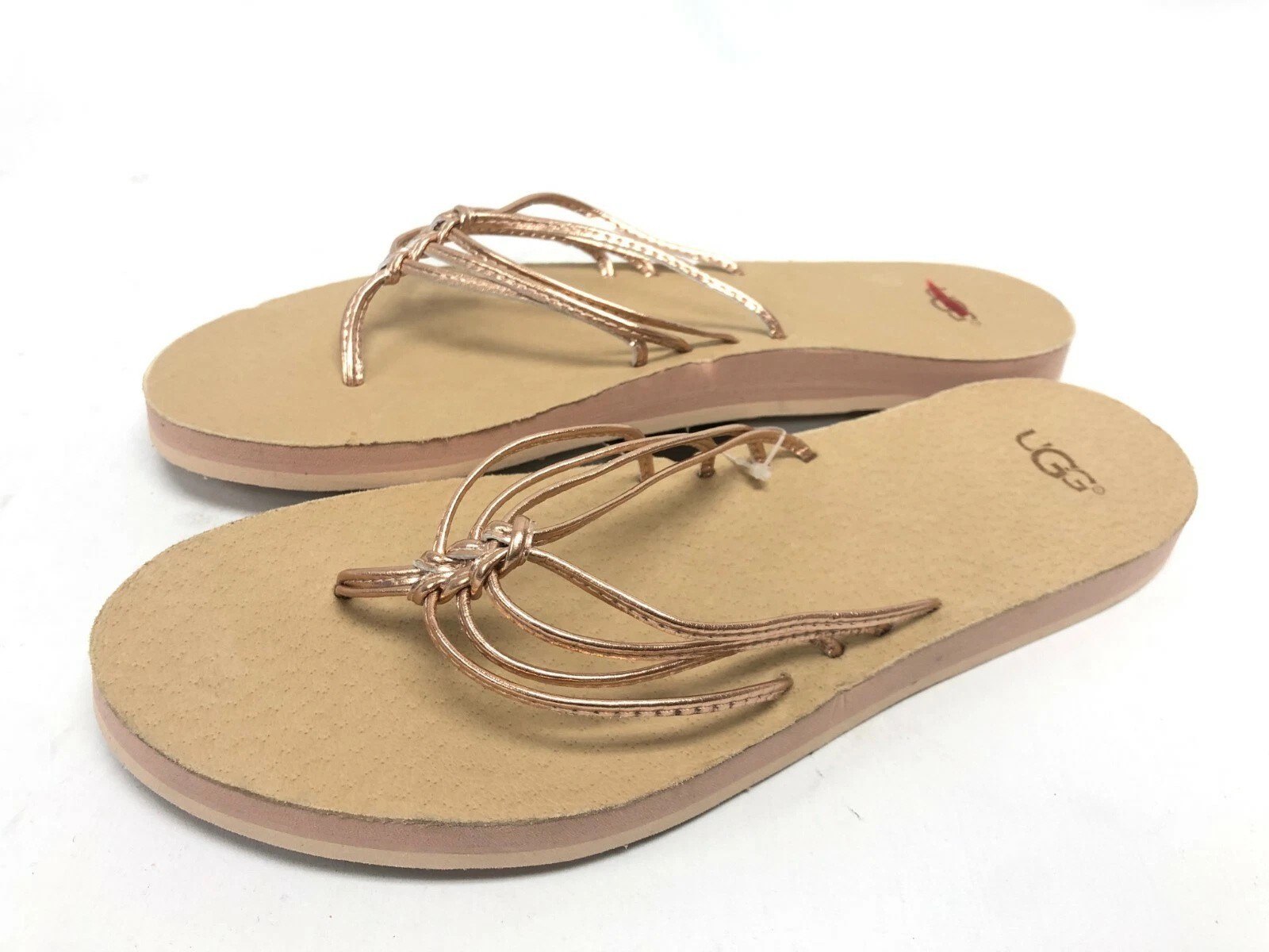 UGG Australia Heina Metallic Rose Gold Sandals Flip Flops 1092267 Size 7