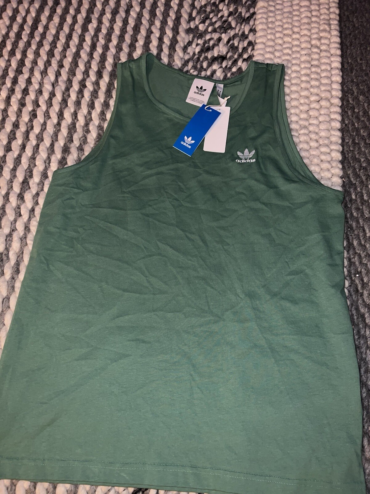 NWT Adidas Original Trefoil Essential Tank Top Green Sz XS-2XL JF6601