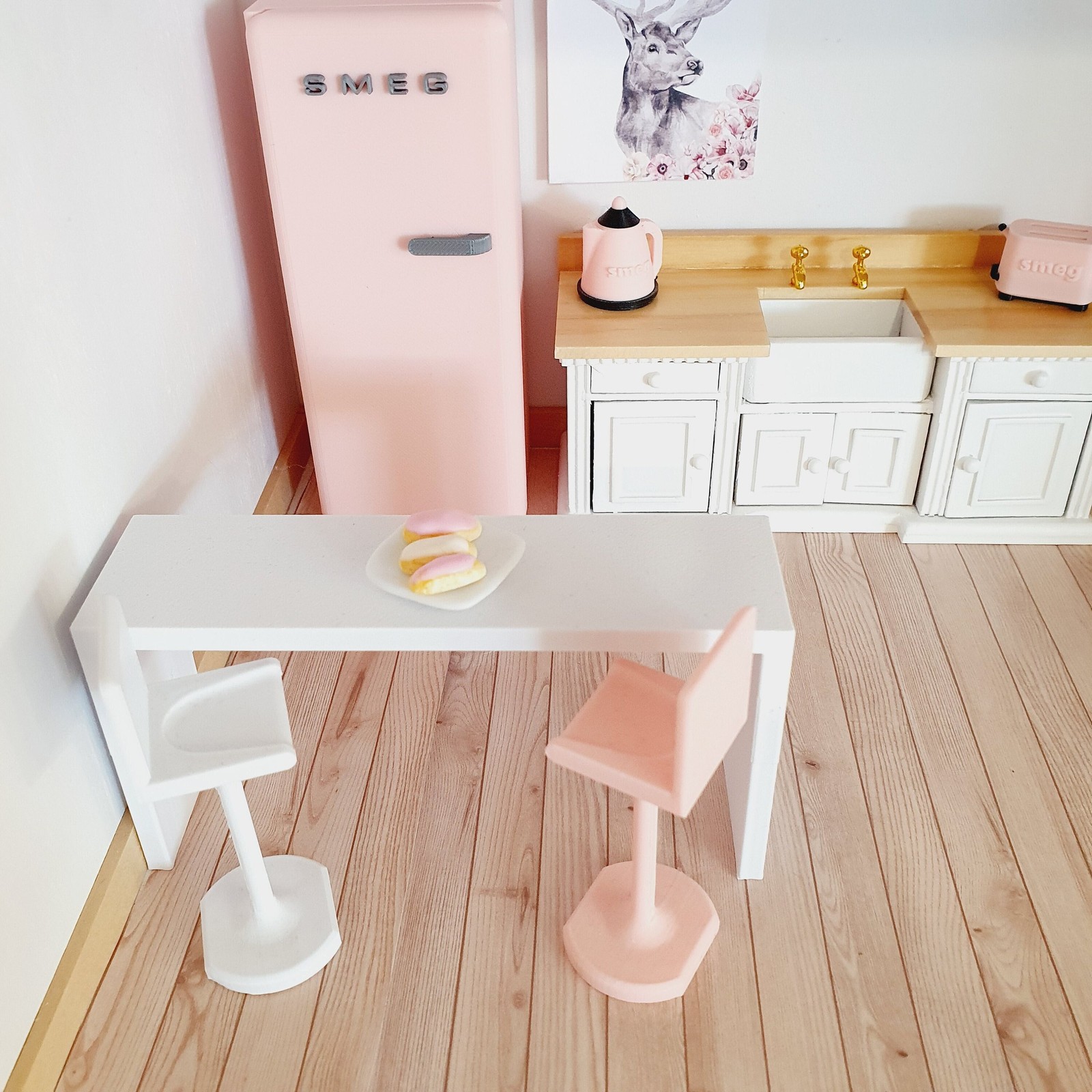 Dolls House Modern Bar Stool, Choice of Colours 1:12th Scale, Miniature Bar