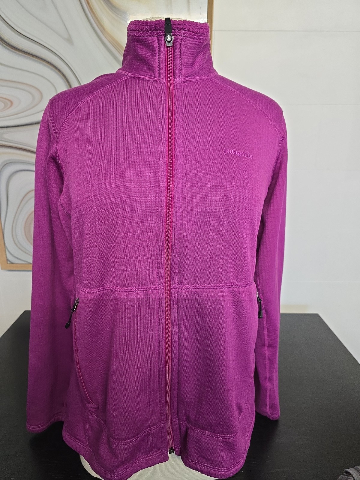 Womens Large Patagonia Full Zip Pink Fuchsia Poly Spandex Blend