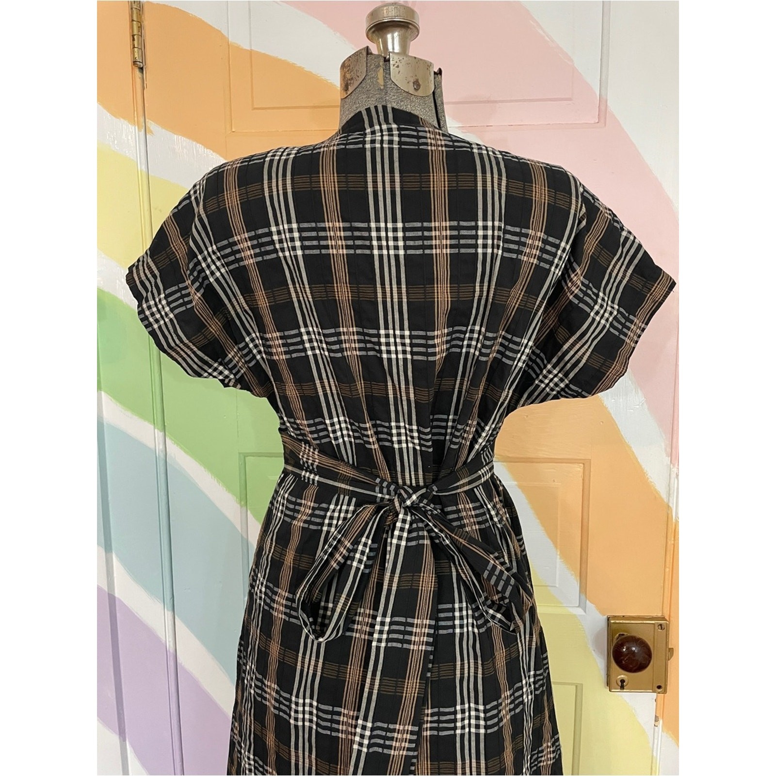 HATCH Tuckernuck Carolina Black Multi Plaid Maternity Maxi Dress Sz 0/XS 🧡🎀