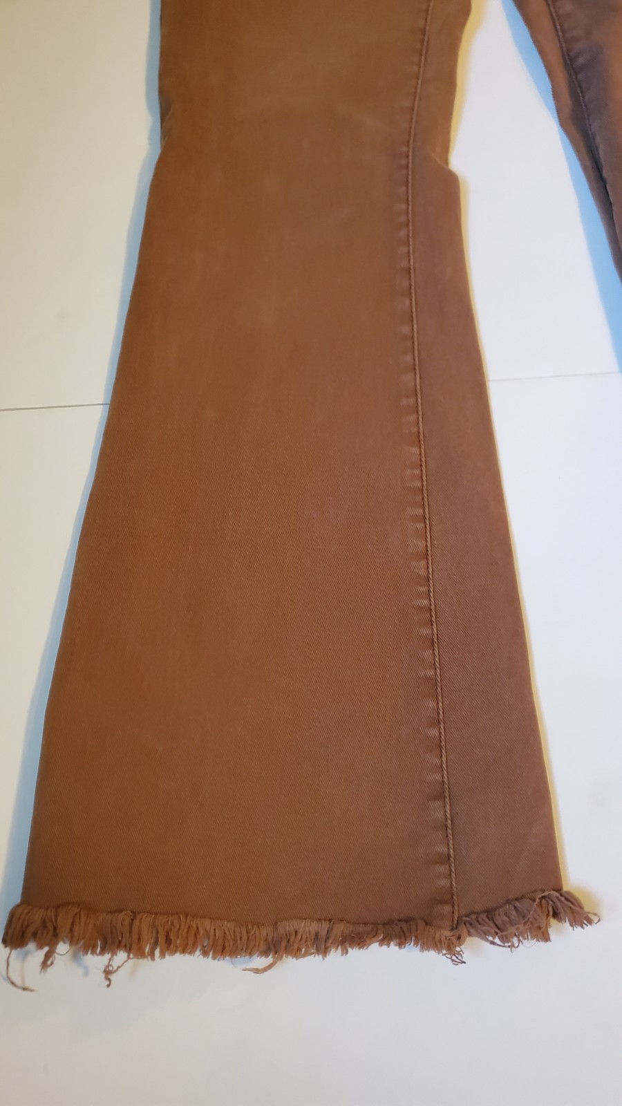 Womens Risen High Rise Wide Leg Jeans Expresso, Brown, Fringe, Slit Size 9/29