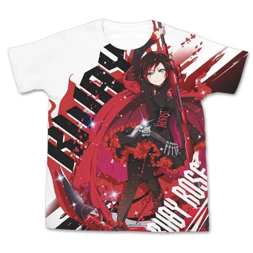 Ruby Full Graphic Print T-Shirt – L – RWBY LIMITED EDITION – RARE- JAPAN – NEW