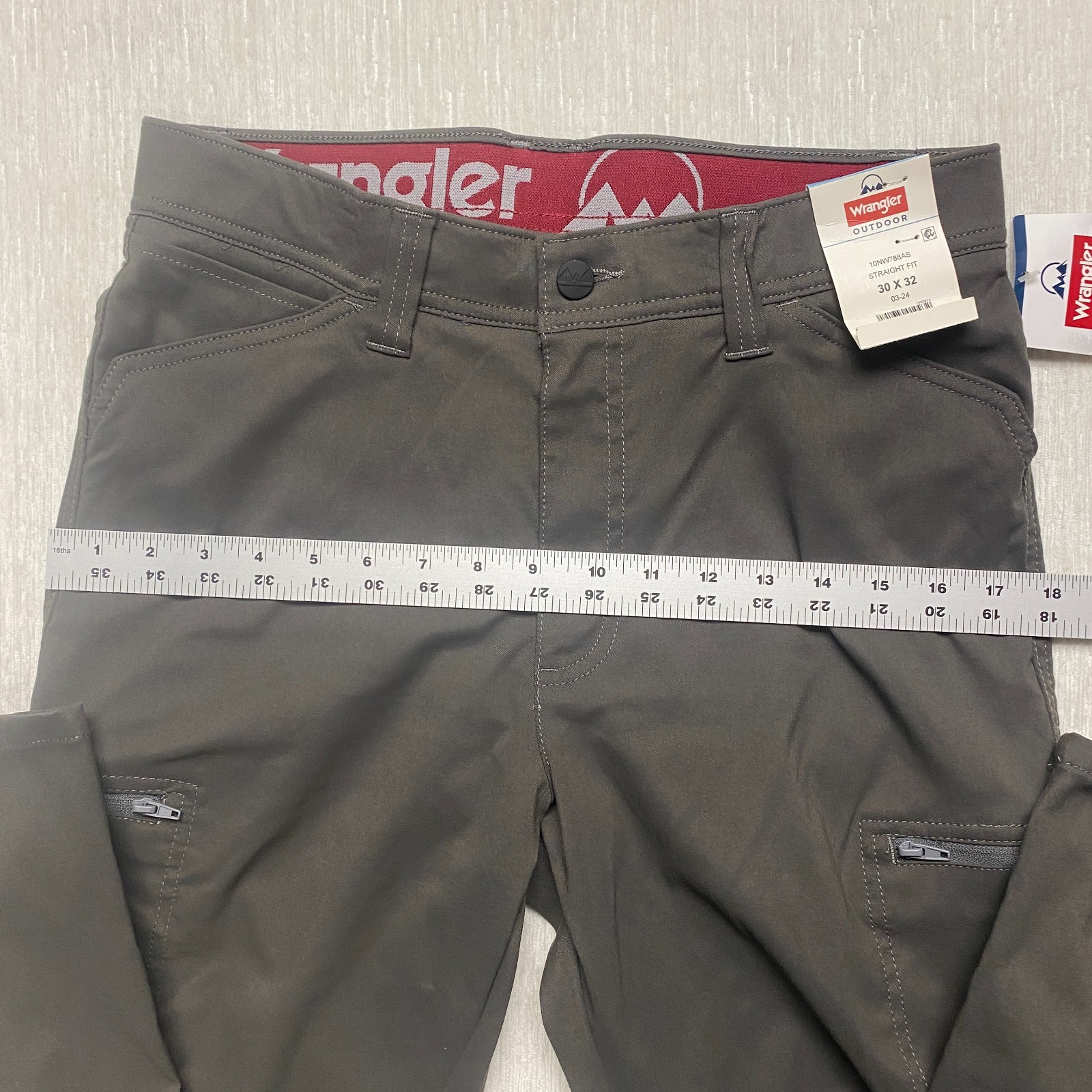 Wrangler All Terrain Cargo Pants Mens 30×32 Gray 2 Way Stretch Straight UPF 50