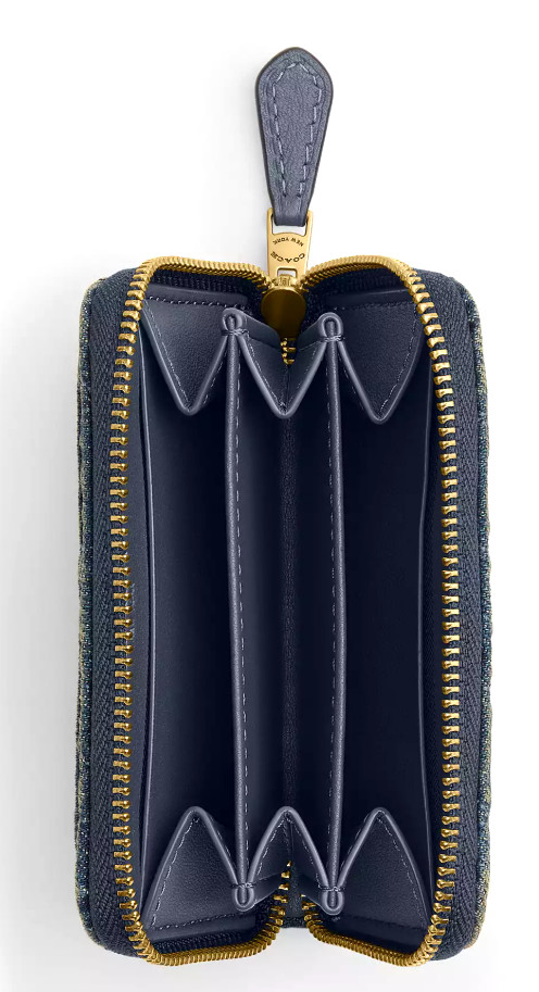 💙Coach Essential Small Zip Card Case – CCZ05 Indigo Quilted Denim & Leather-NWT