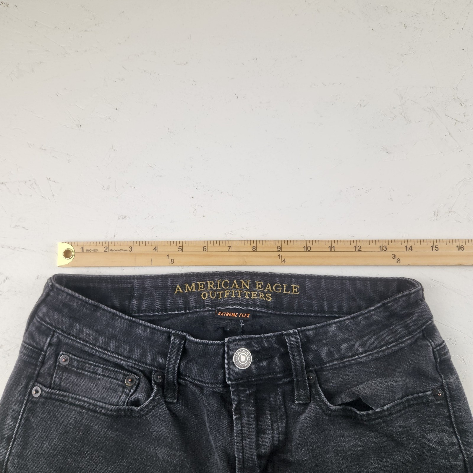 American Eagle 30×32 Black Skinny Jeans Mens Extreme Flex