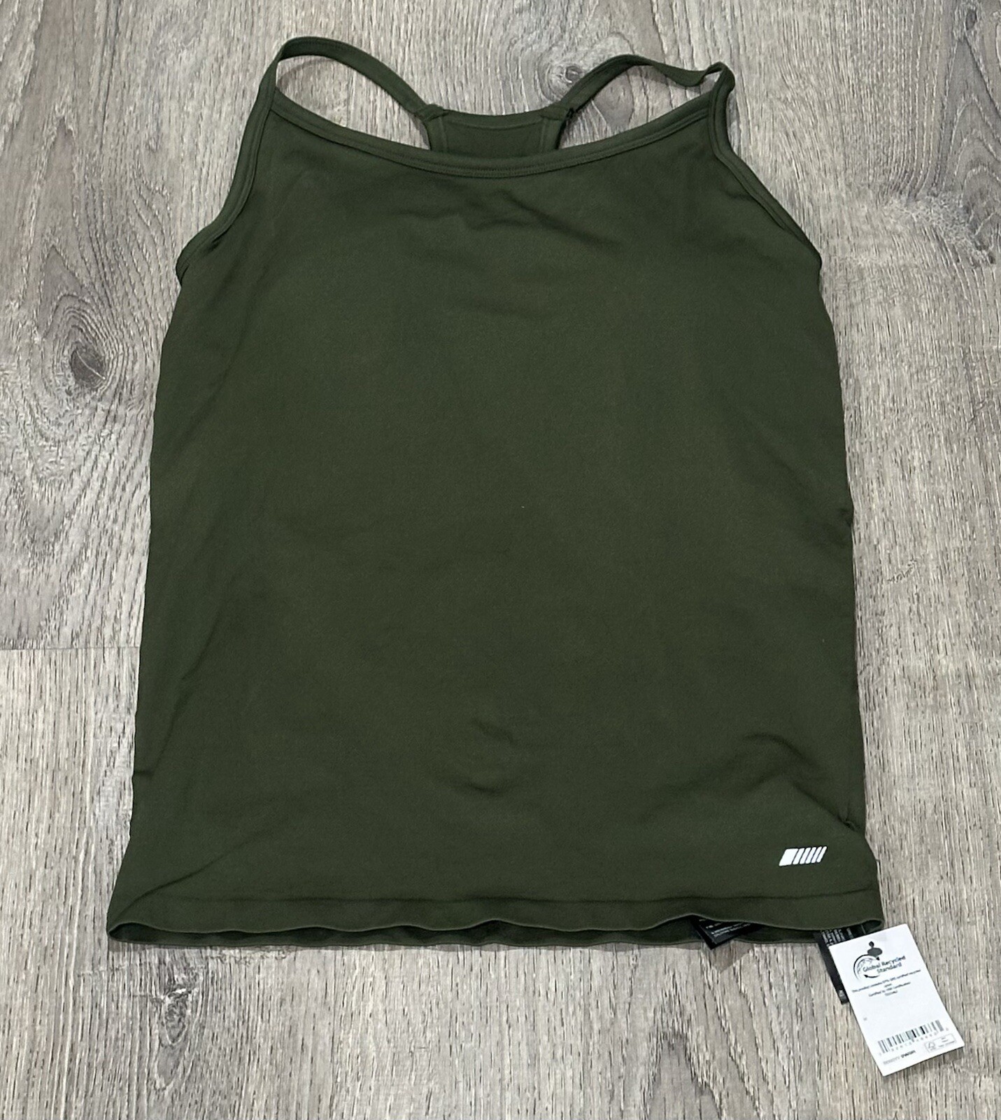 Amazon Essentials Women’s Active Slim-Fit Racerback Tank Built-in Bra Dark Olive