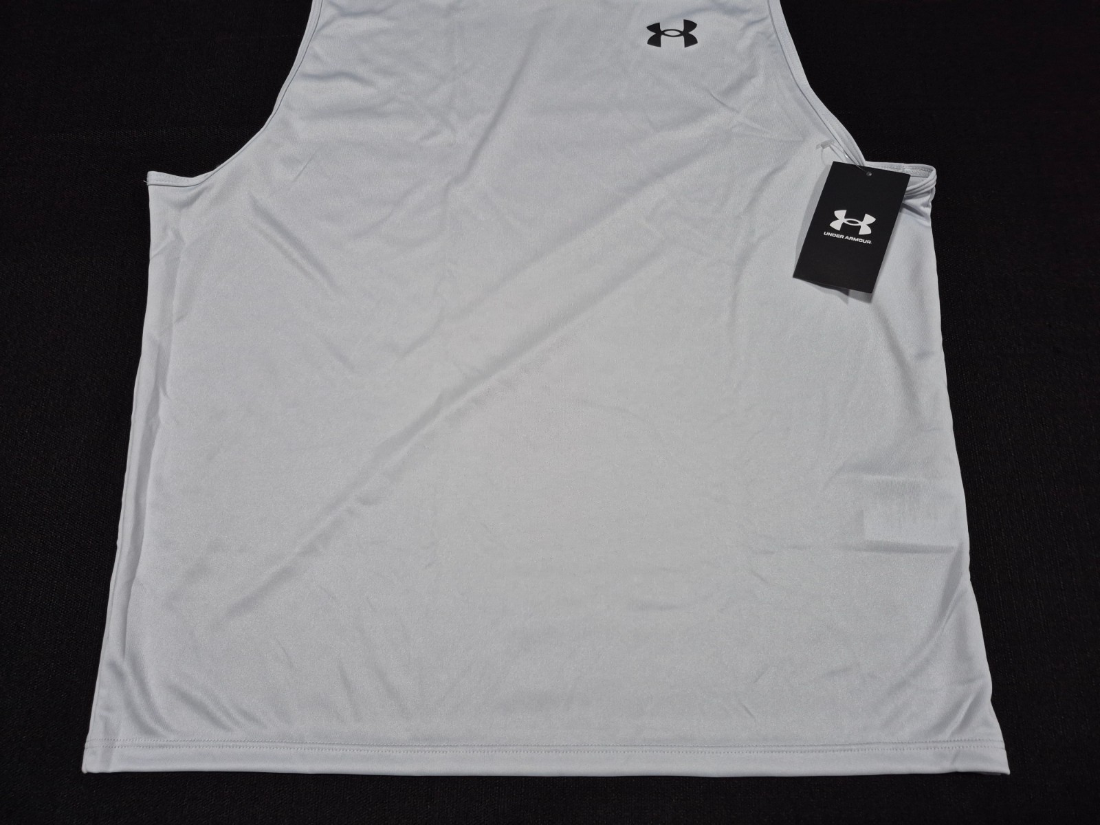 Under Armour Mens Velocity SL Light Gray Tank Heat Gear Loose 1383408-015