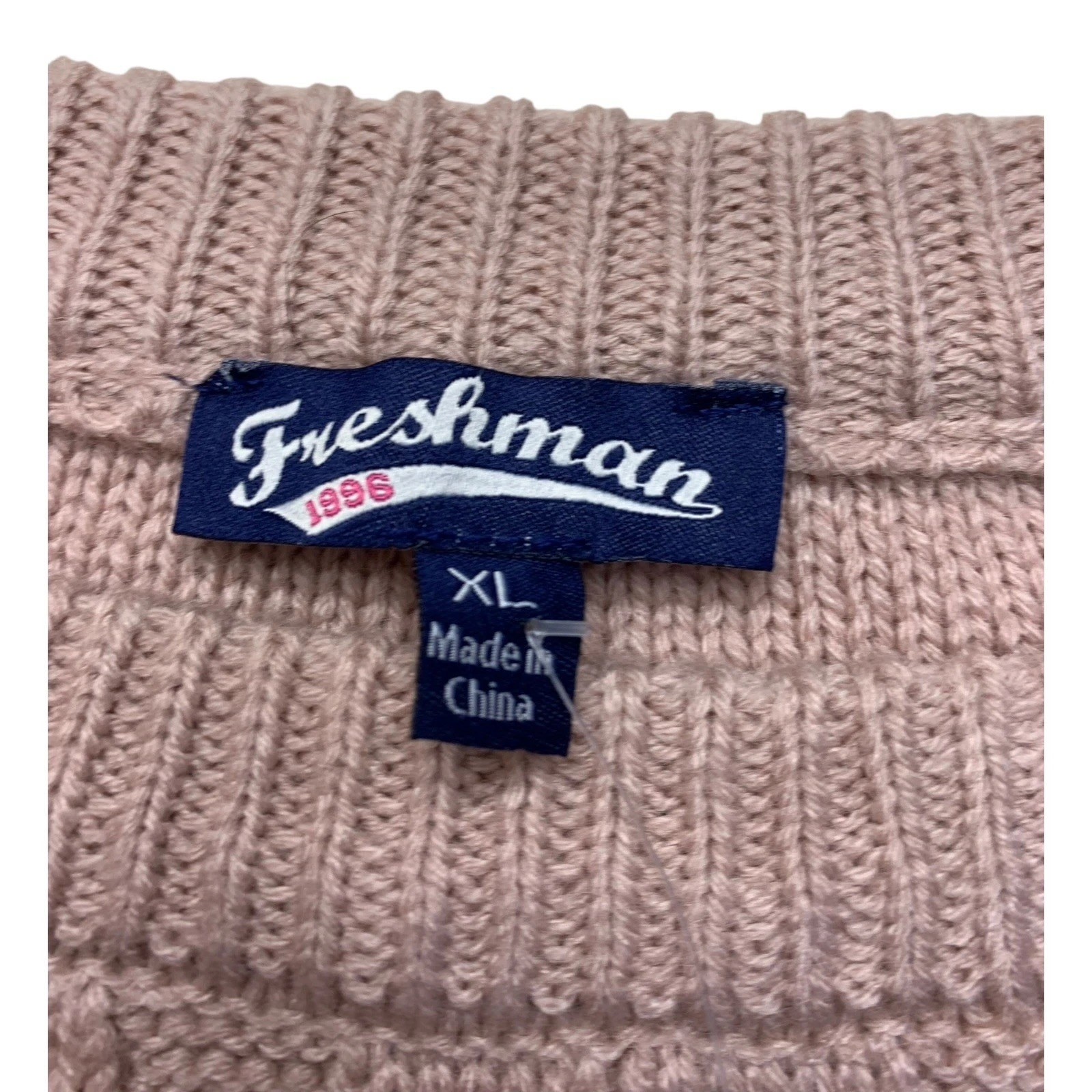 Freshman NWT XL Junior Pink Pearl Embellished Pull-over Sweater G200