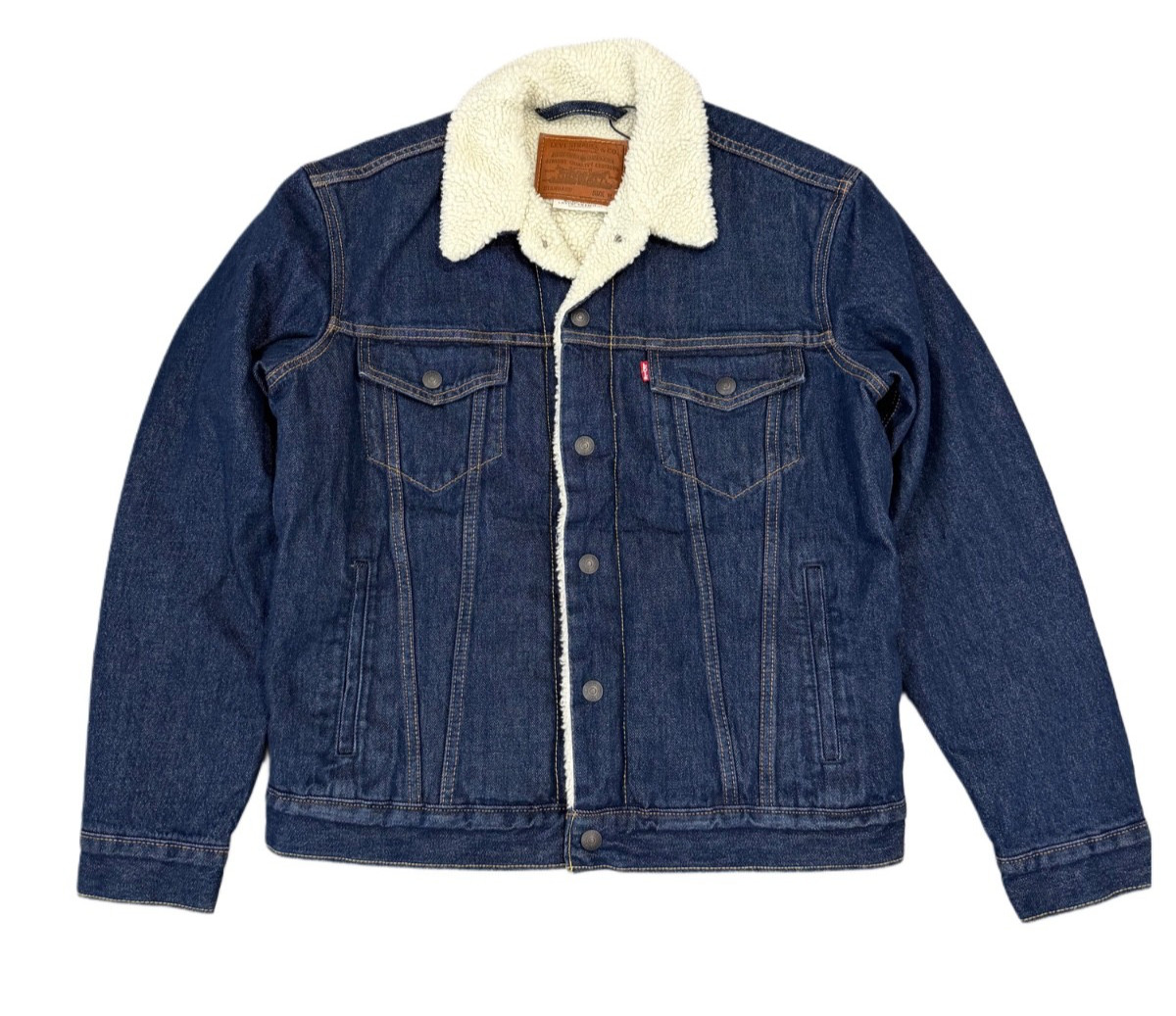 Levi’s Mens Premium Type III Sherpa Trucker Jacket Rockridge Blue 163650084