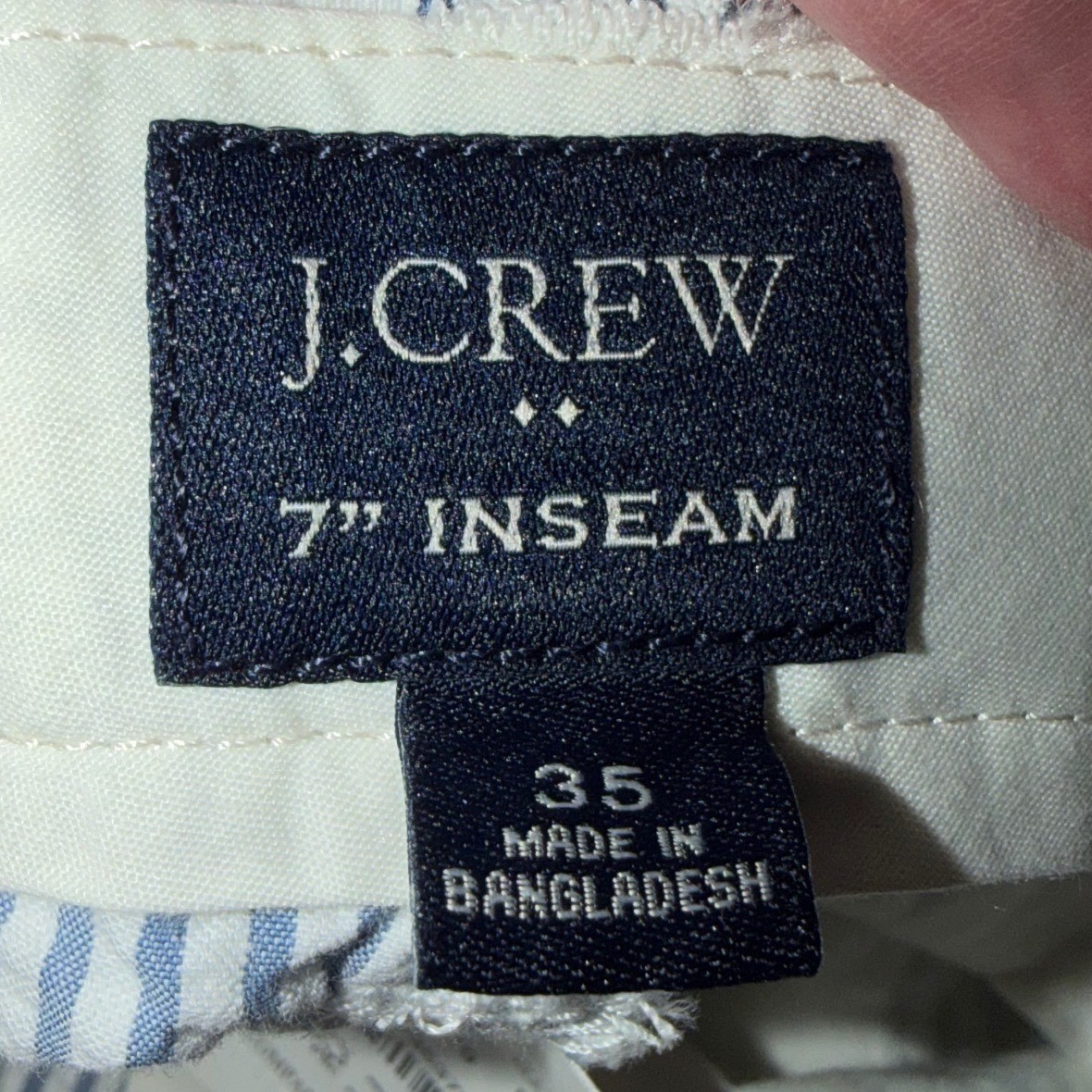 J.Crew Mens 35 Seersucker Shorts 7 Inch Inseam Blue White Striped NWT