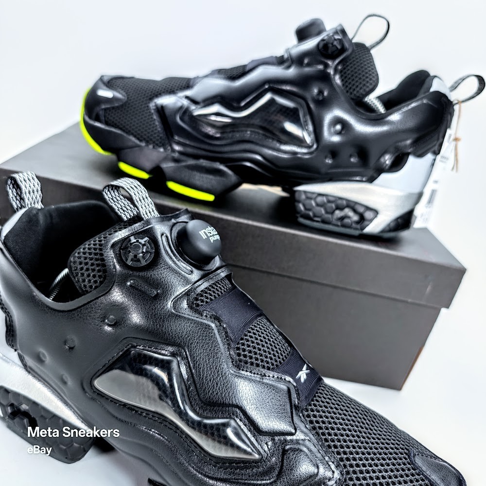 Reebok Aries InstaPump US 12 Men’s Black Silver Yellow Retro Fury 100208650 New