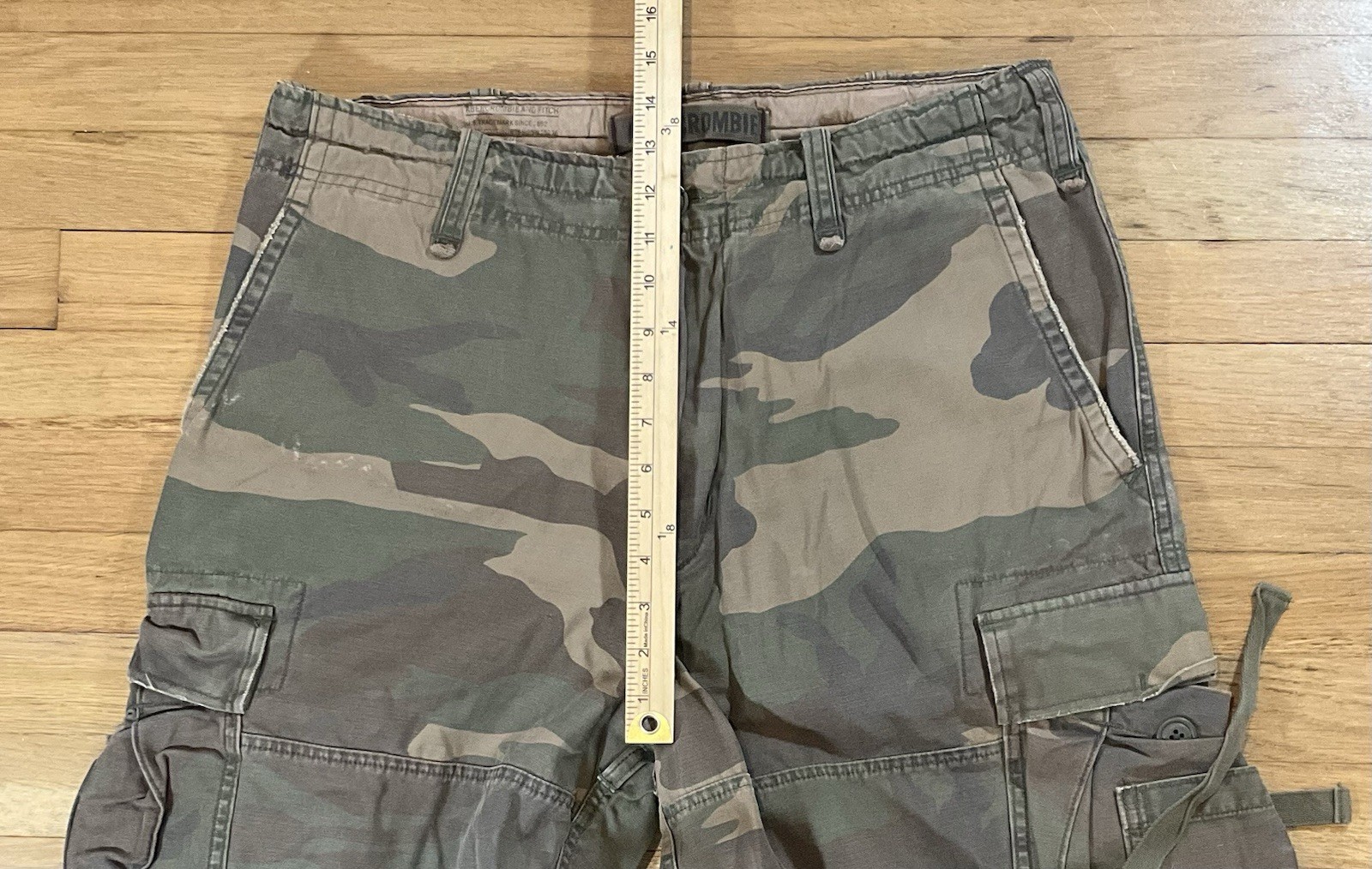Vintage Abercrombie Fitch Paratrooper Distressed Cargo Pants Men 34×30 Camo Army