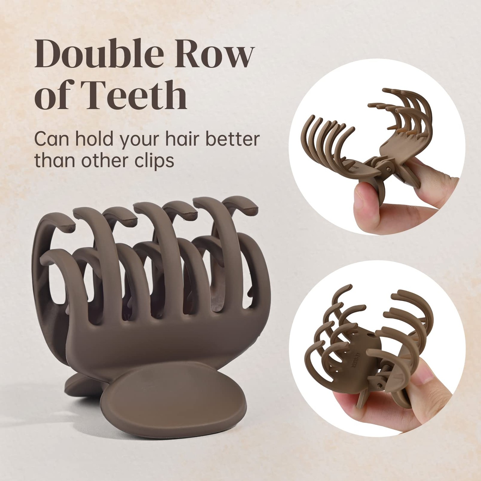 DEEKA Double Row Teeth Hair Clips Small Claw Clips for Thin Hair 4 Pack 1.6″ …