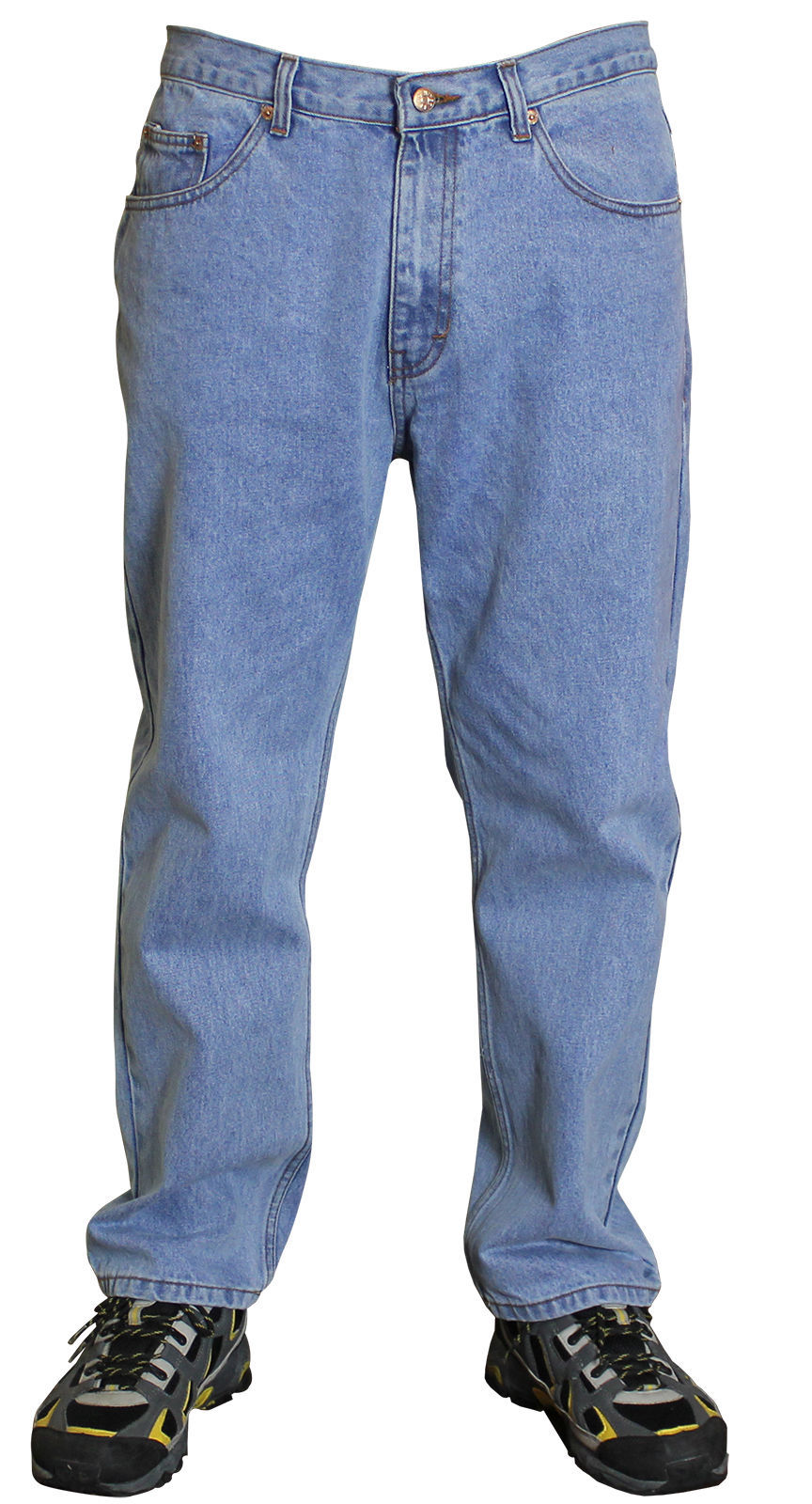 NEW MENS BASIC HEAVY DUTY REGULAR STRAIGHT FIT DENIM JEANS HARD WEARING 30″-48″