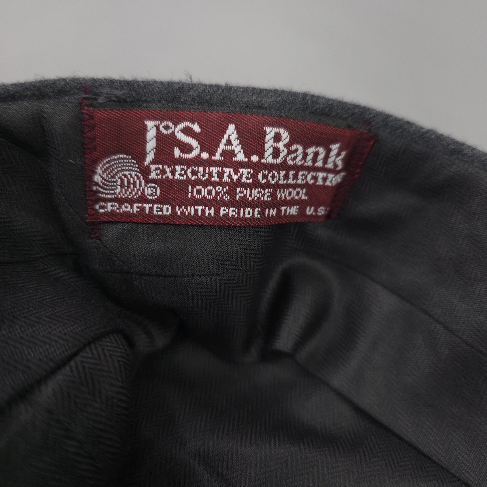 Vintage Jos A Bank Pants Mens 32×36 Gray Wool Pleated Unhemmed USA Executive
