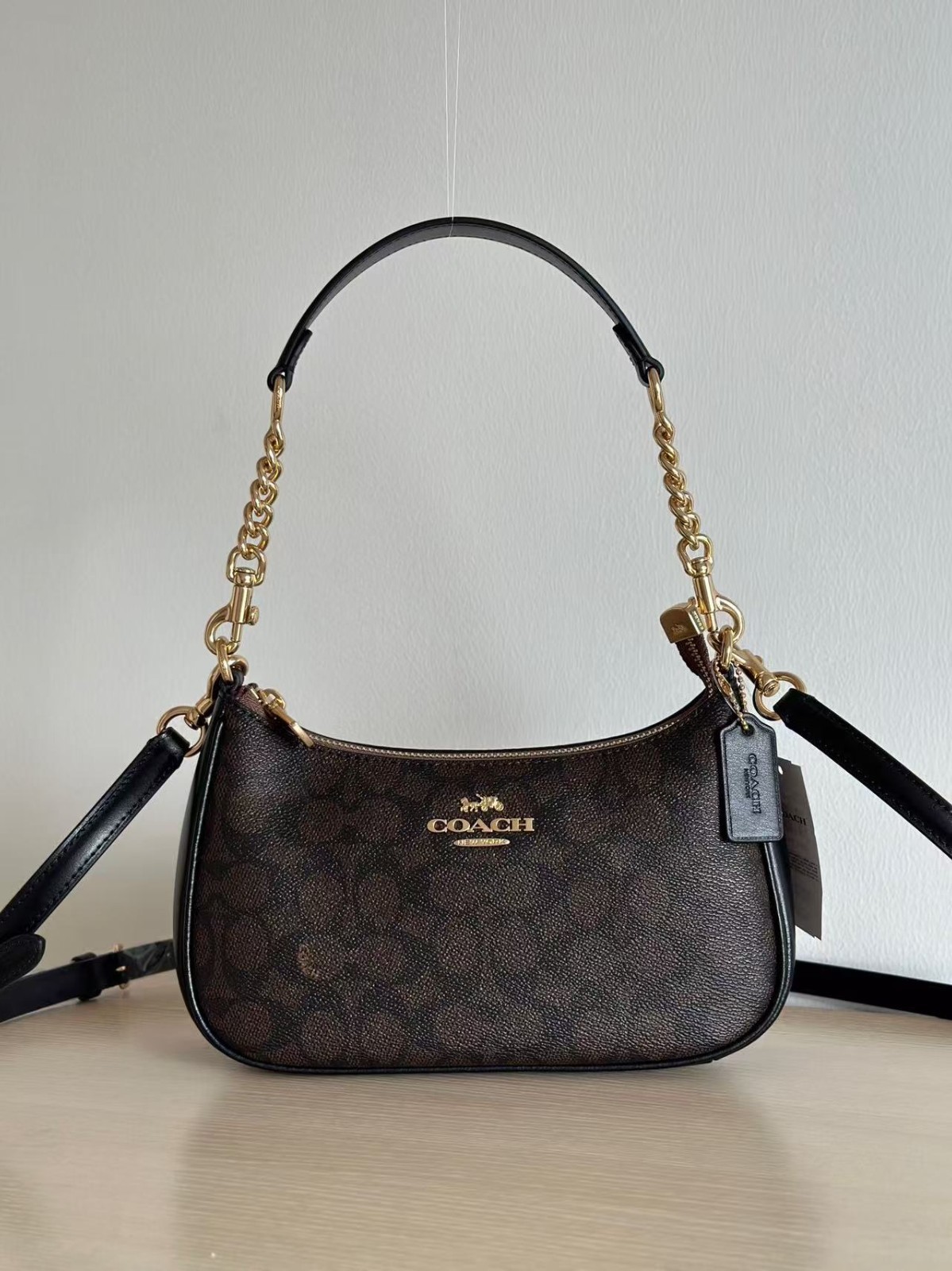 COACH Teri Shoulder Bag CA548 in Signature Canvas Brown New