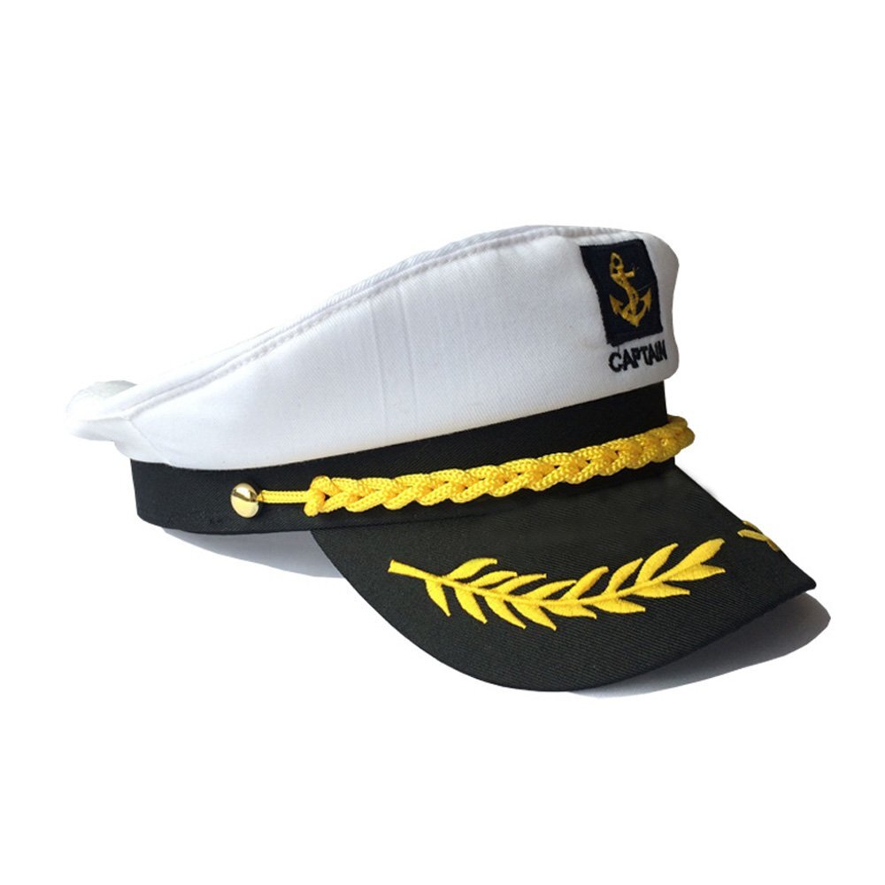 Soochat Captain Hat Nautical Sailor Skipper Hat Ship Yacht Boat Sailor Navy M…