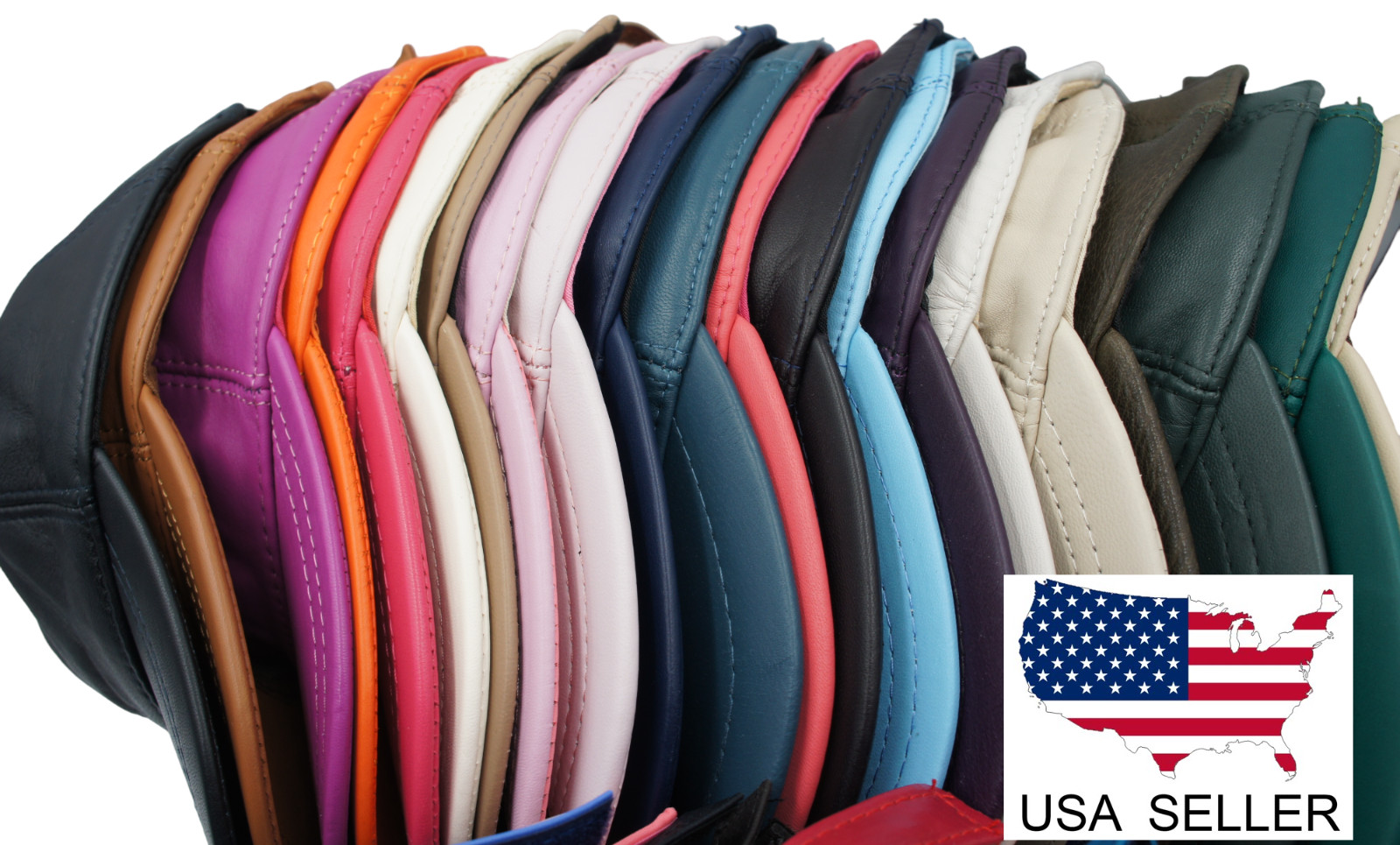 New 100% Real Genuine Lambskin Leather Baseball Cap Hat Sports Visor 42 COLORS