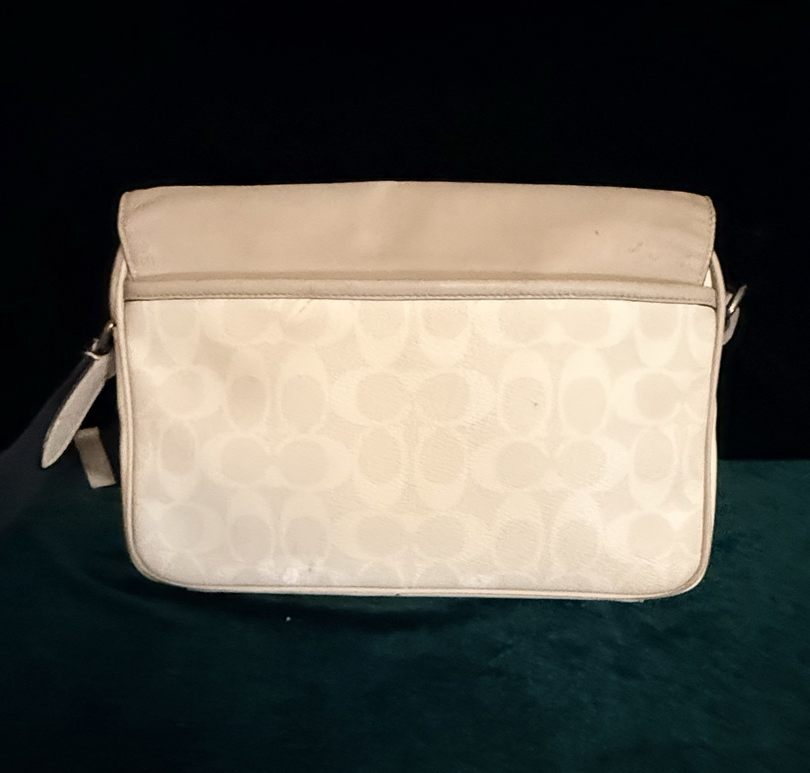 Authentic Coach Track Logo Crossbody Bag – Detachable Strap Black/Silver