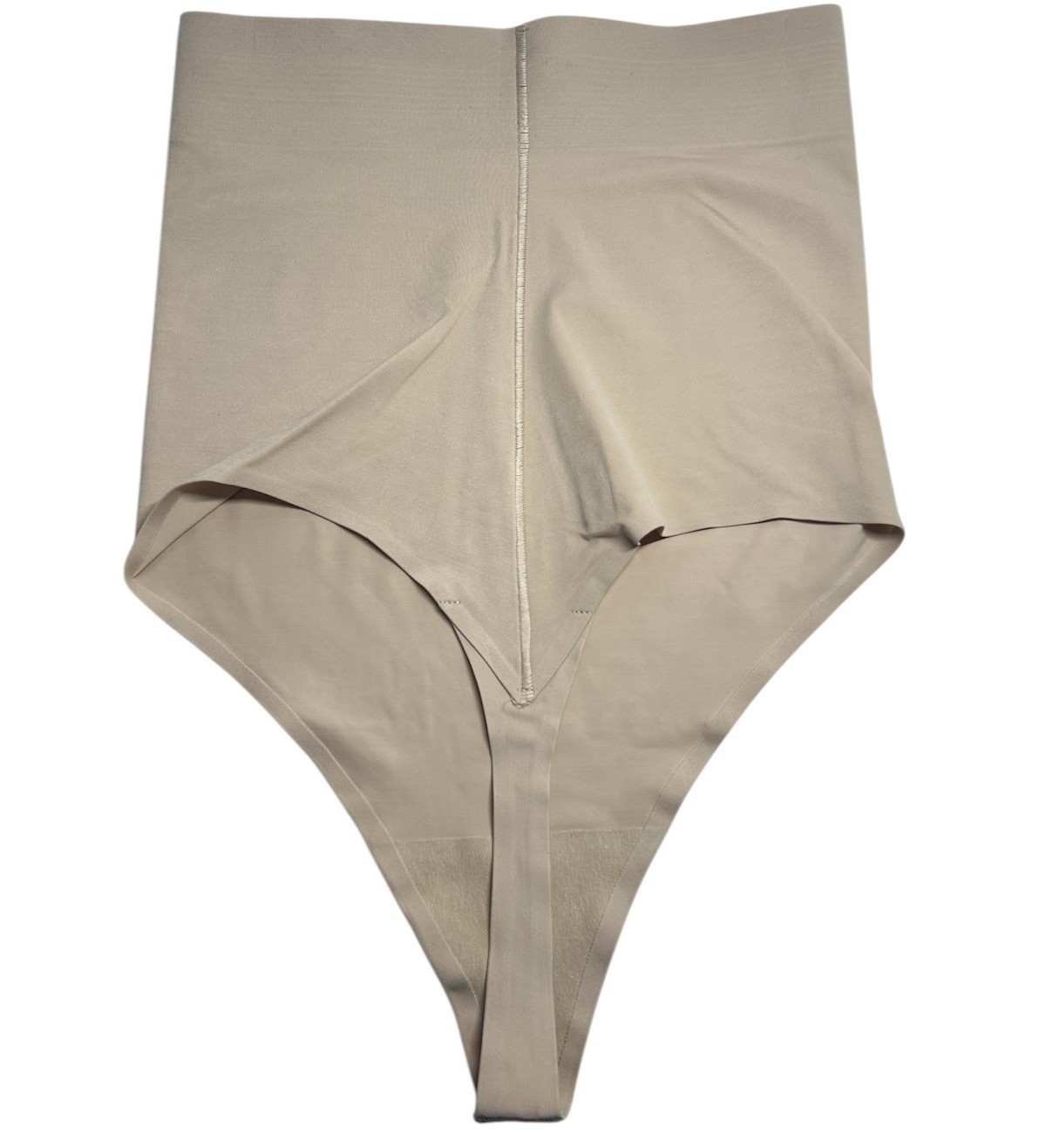 TC Intimates Womens Beige Sleek Firm Control High-Waist Thong Panty Size XL