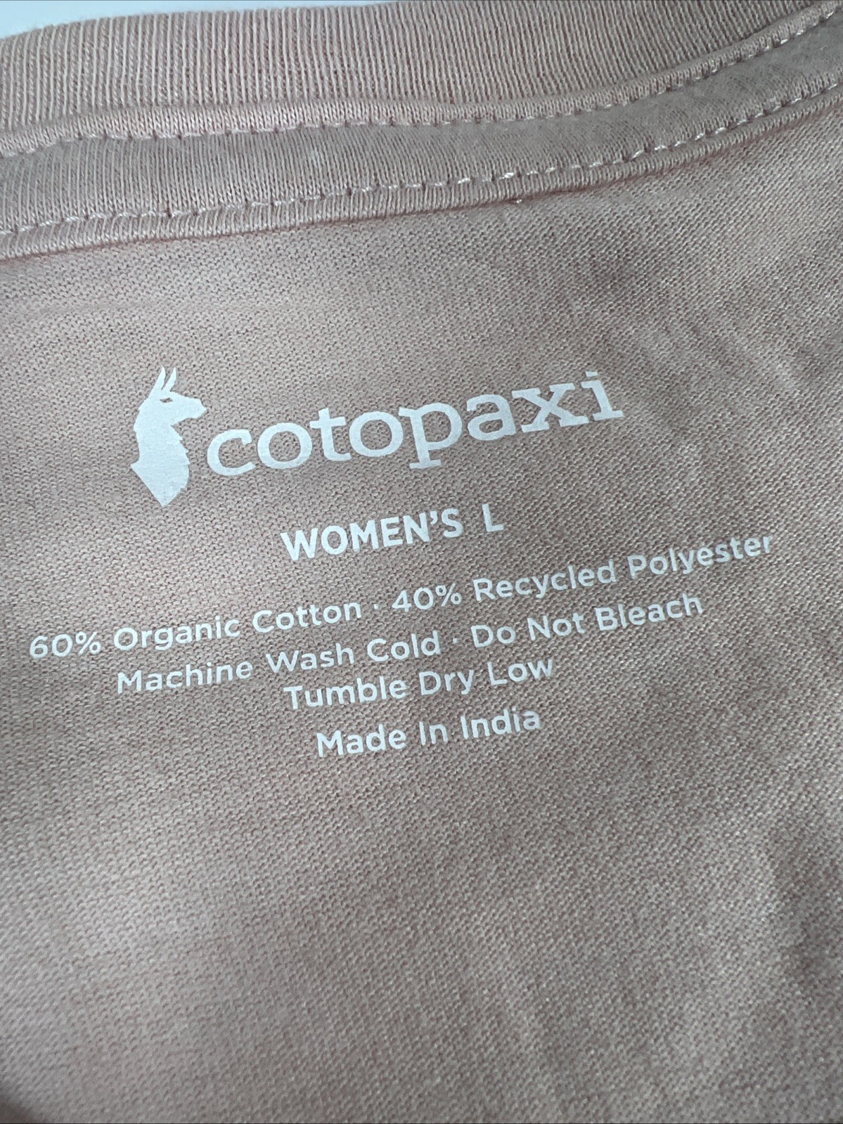Cotopaxi Pink DO GOOD Shirt Womens Size L Short Sleeve Organic Cotton NWT