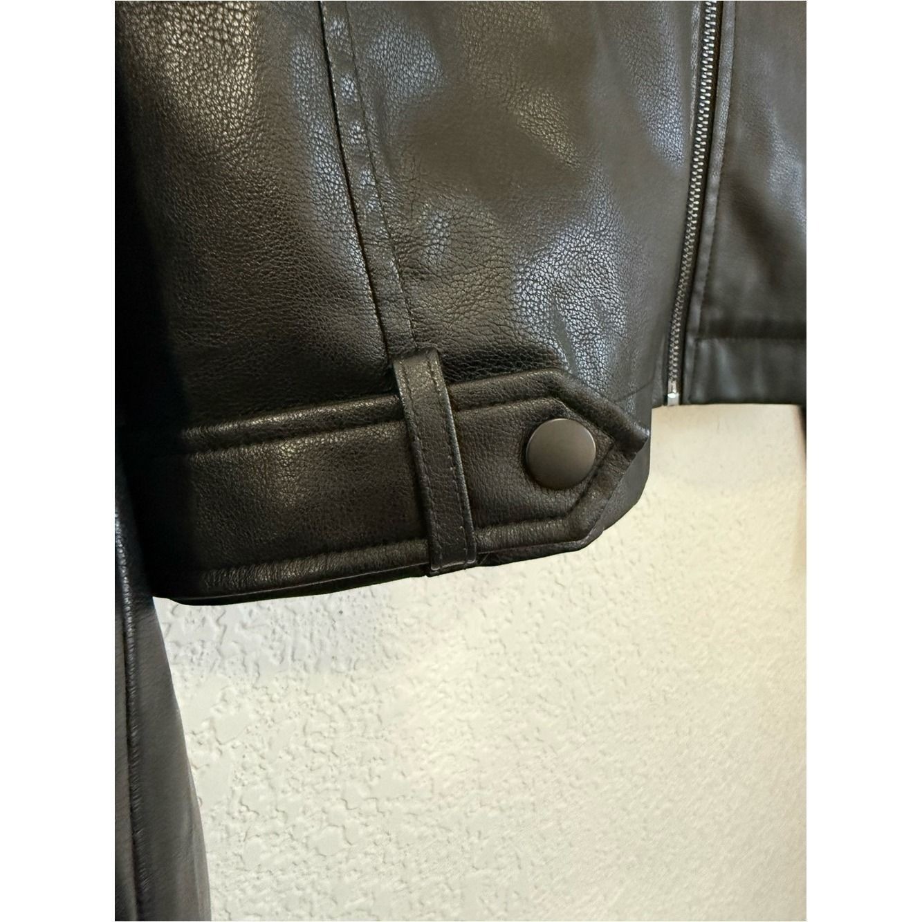 Tribal Jeans Faux Leather Moto Jacket | Black | Soft Vegan Leather | TTG/XXL