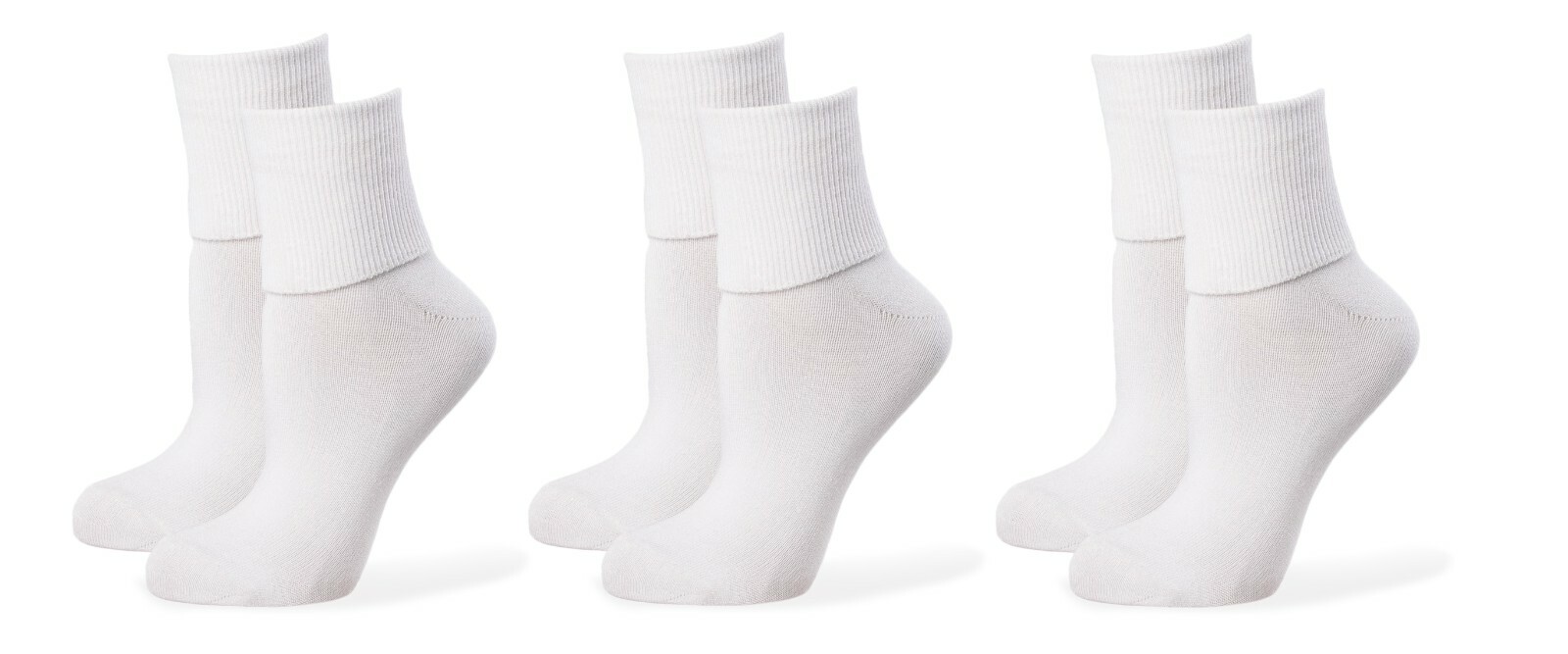 Jefferies Socks Womens Cotton Turn Cuff Ankle Crew Seamless Plus Size 3 Pack