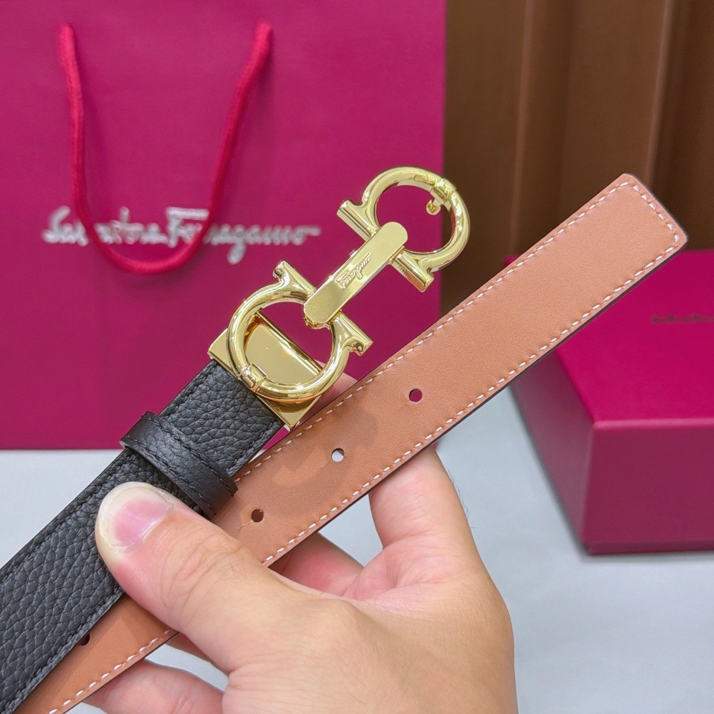 FERRAGAMO Belt women Black width2.5cm/0.98inch Sale