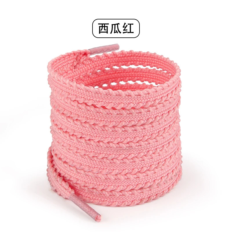 1 Pair Flat Wheat Ears Shoelaces, 0.7mm Solid Color Gear-shaped Braided Shoe Str