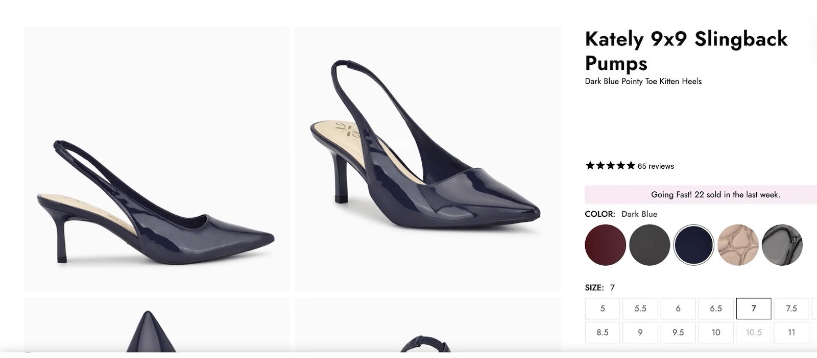 Nine West Kately Size 7 Navy Blue Brand New In Original Box – Never Been Worn