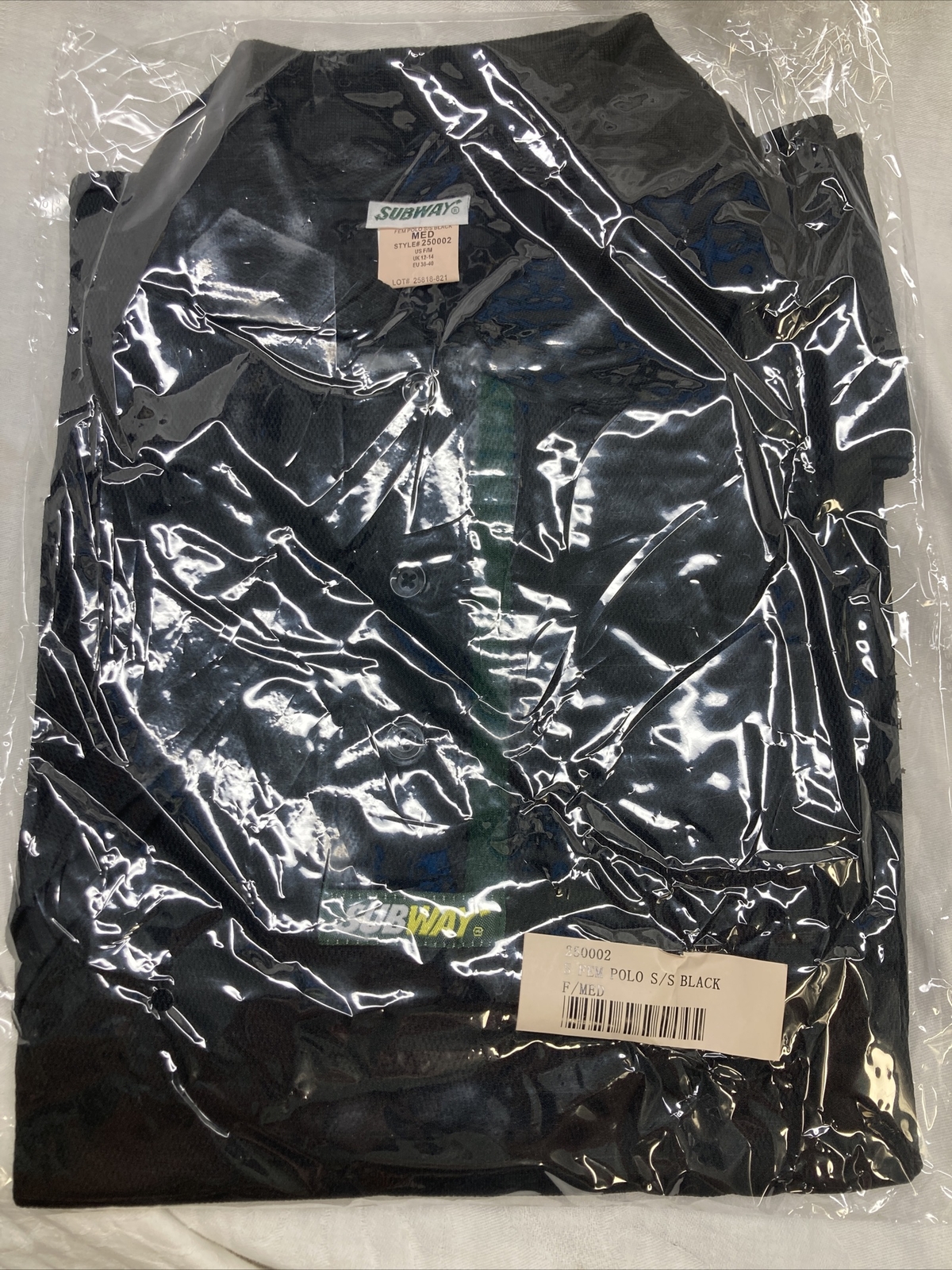 2-SUBWAY uniform Female Size Medium Black Short Sleeve Polos – Authentic Subway!