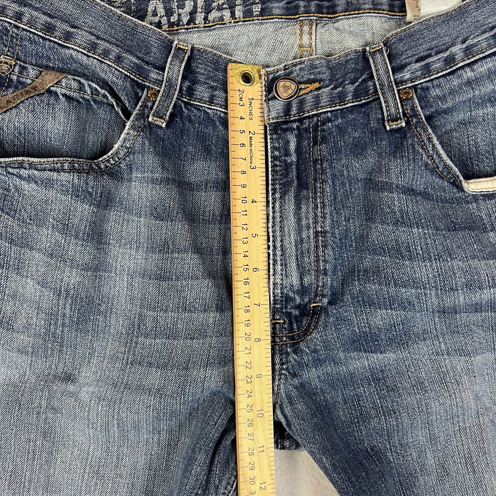 Ariat Jeans Mens 34×36 M4 Low Rise Boot Whiskering Western Rodeo
